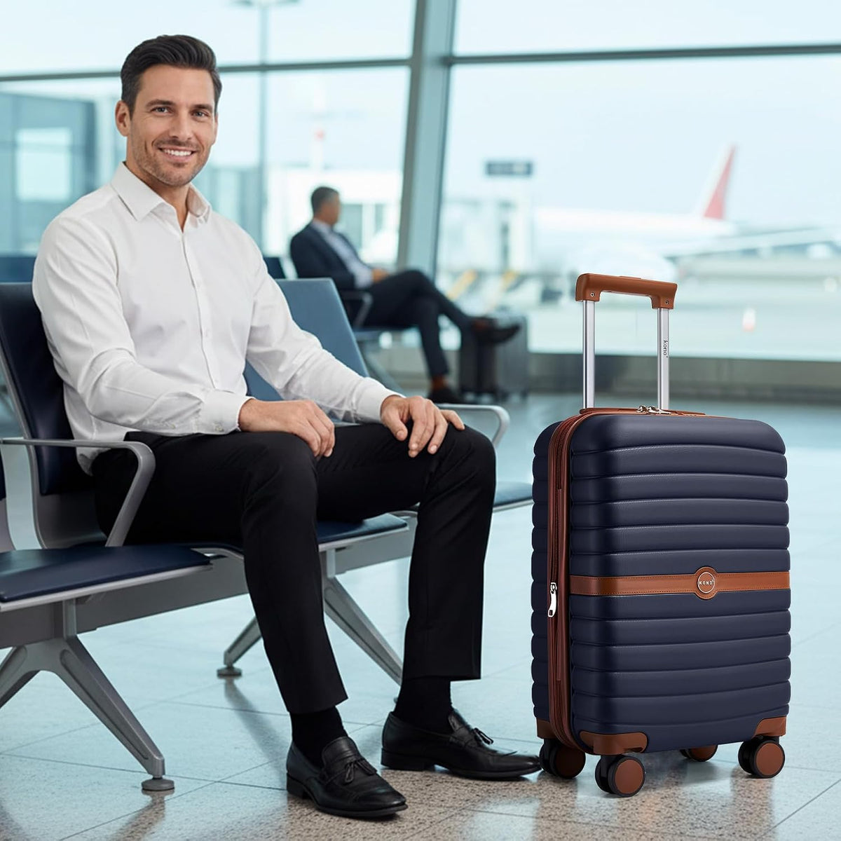 Kono Equipaje de viaje rígido expandible con ruedas giratorias, lig...