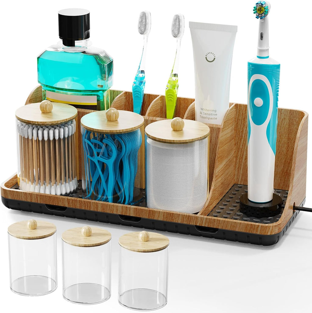 Juego de soporte para cepillos de dientes para baños con 3 soportes...