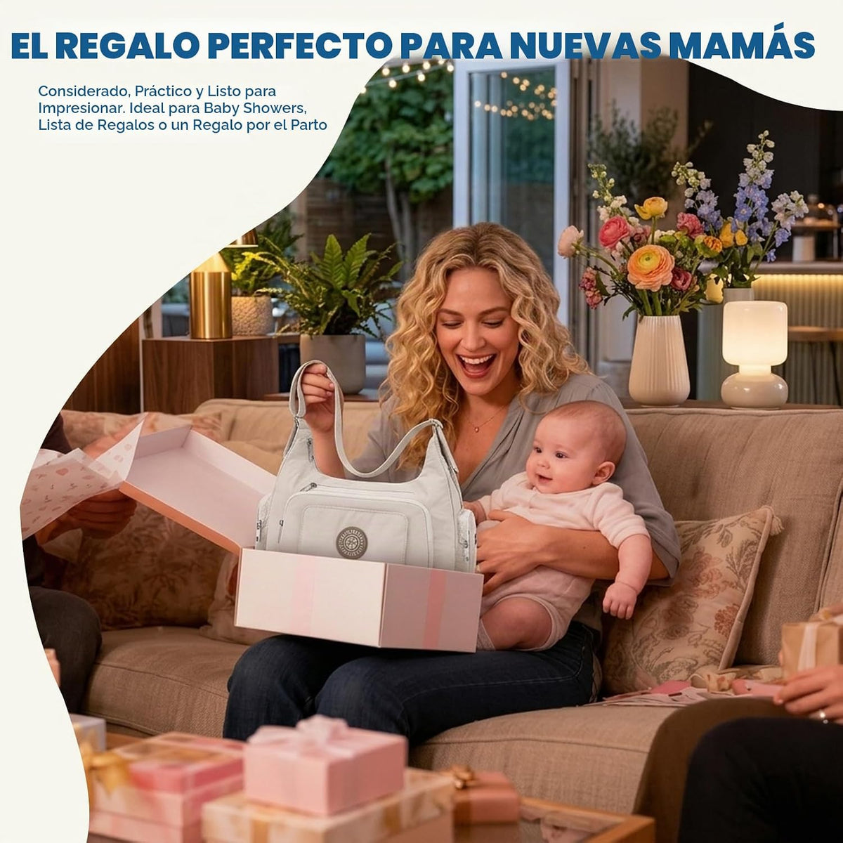 Bolsas cruzadas acolchadas para mujer, bolsa grande para pañales co...