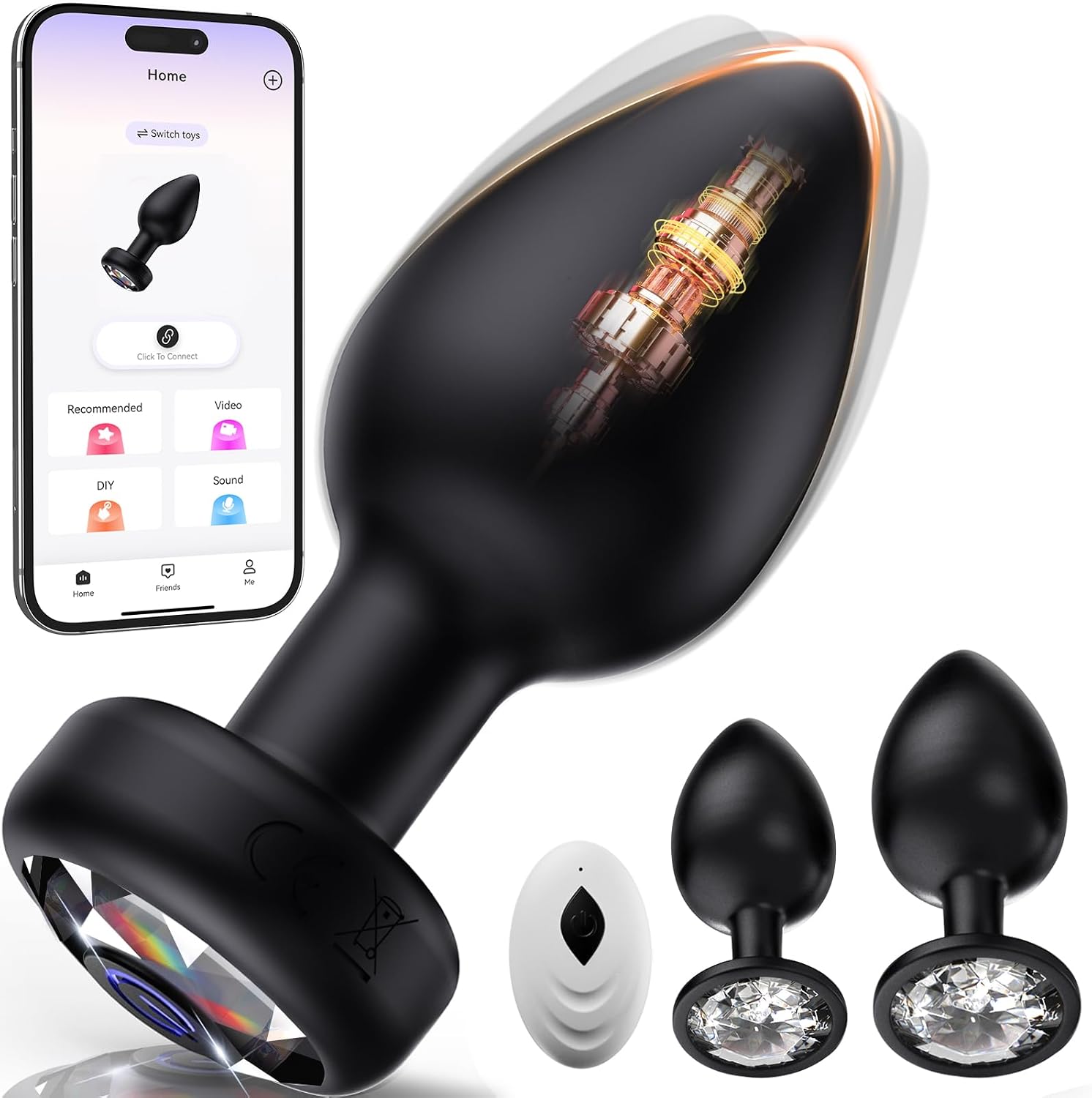 Tapón anal vibrador, tapón anal de silicona para adultos 3 piezas,...
