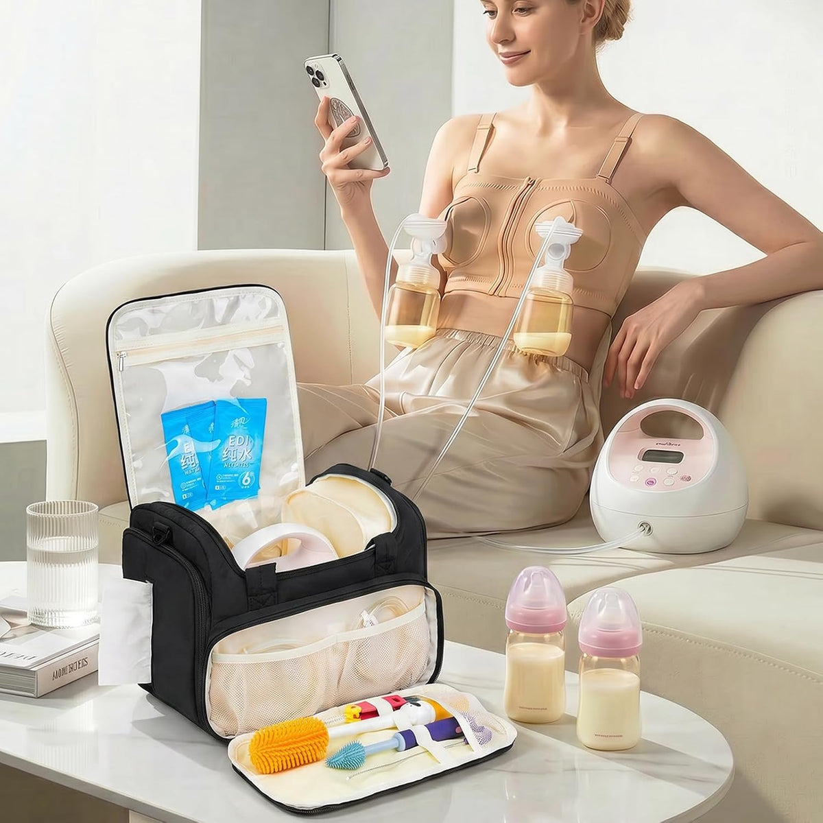 Jaffzora Bolsa acolchada para extractor de leche compatible con Spe...