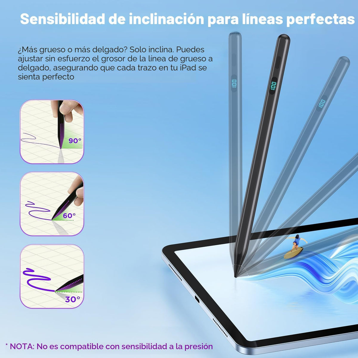 Lápiz óptico para iPad 2026-2018, magnético, rechazo de palma y car...