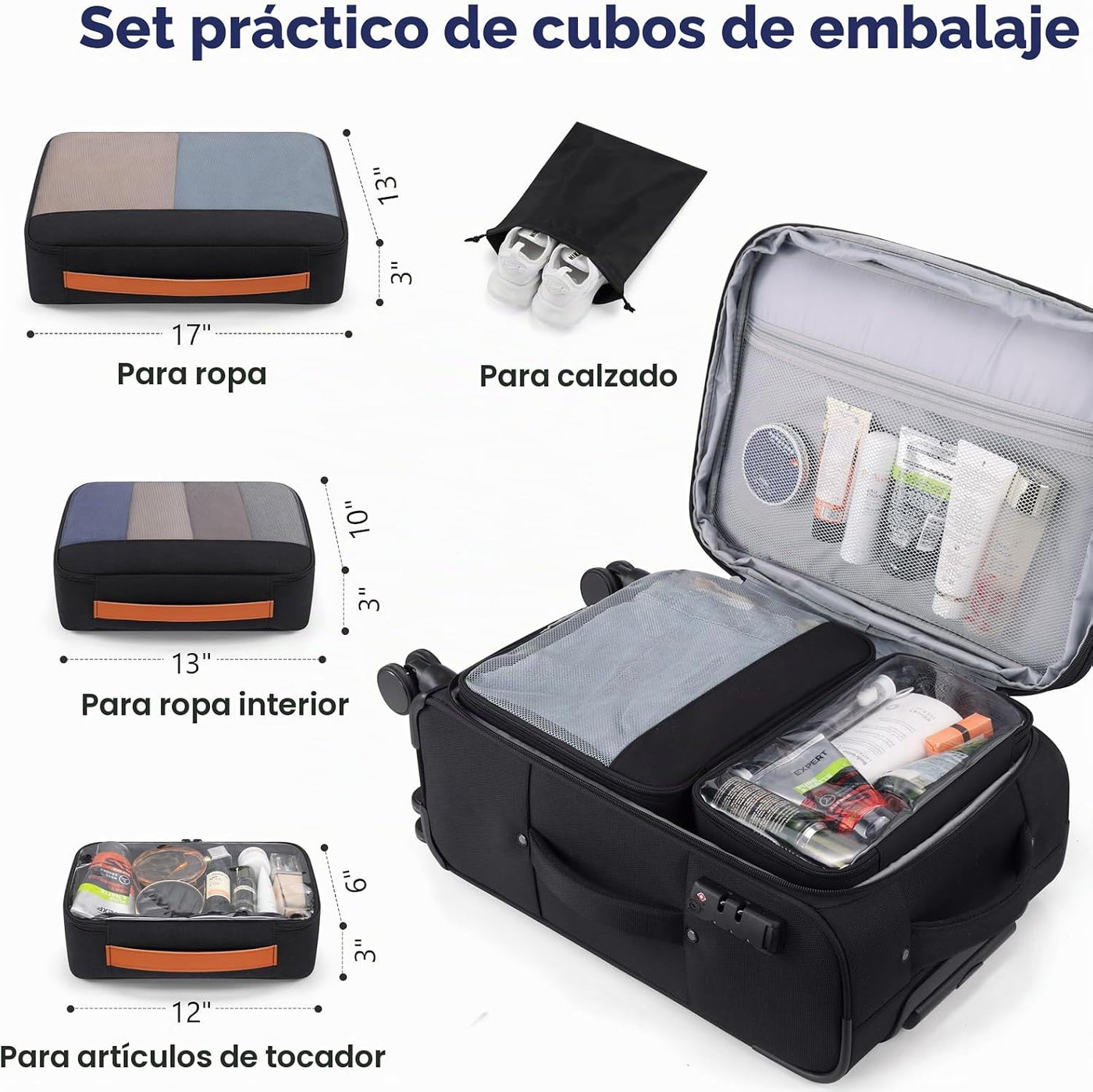 Softside - Maleta de mano expandible con apertura superior de 20 pu...
