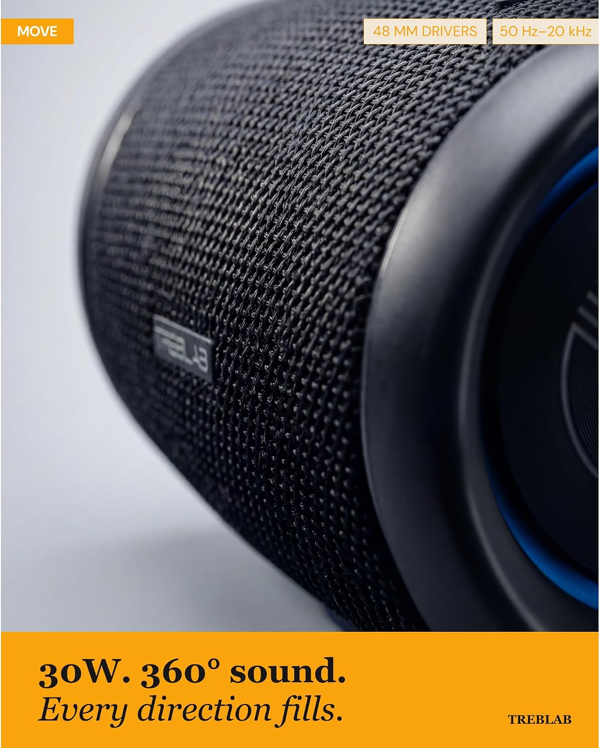 TREBLAB HD77 Altavoz Bluetooth impermeable, graves profundos de 30...