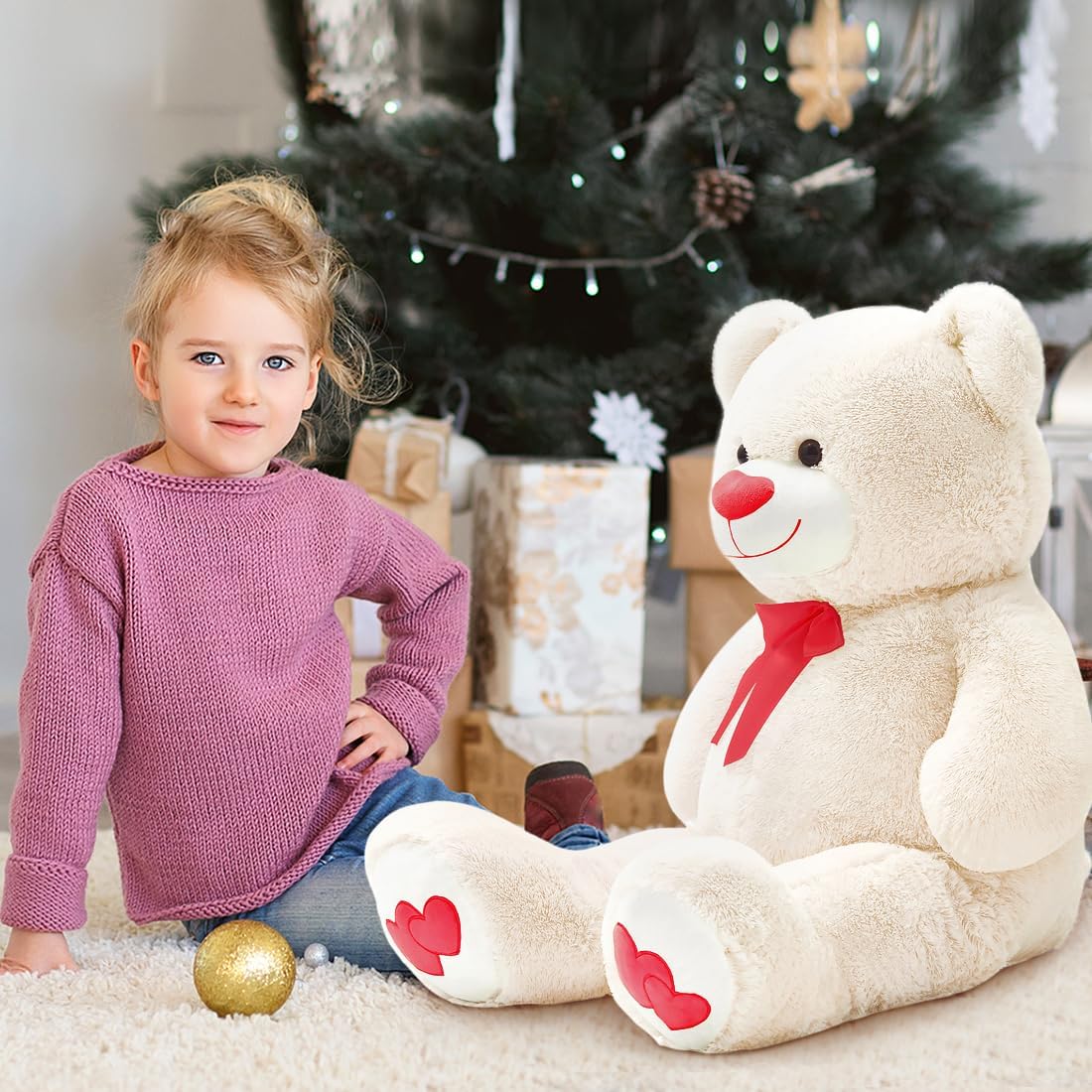 Oso de peluche grande de 43.3 pulgadas, animal de peluche gigante c...
