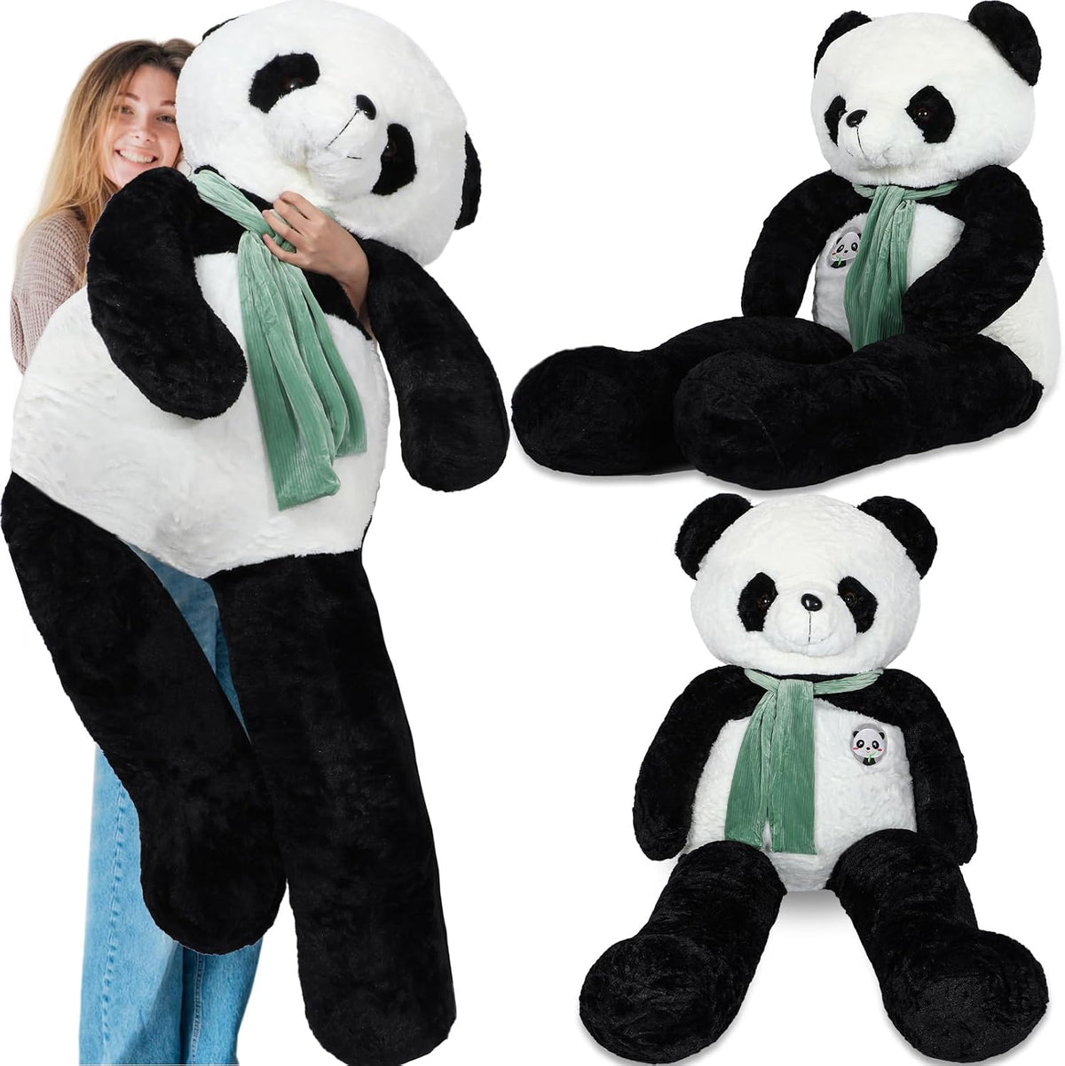 RoundFunny Peluche de oso panda gigante de 63 pulgadas | Animal de...