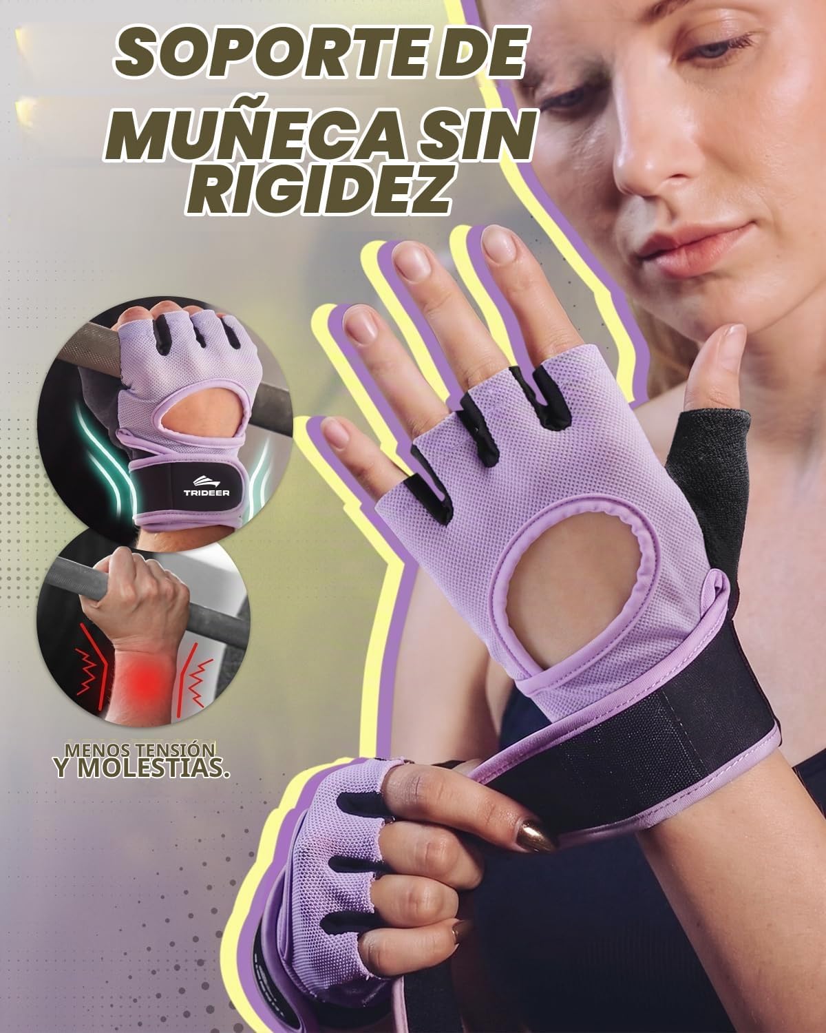 Trideer Guantes de levantamiento de pesas para mujeres y hombres |...