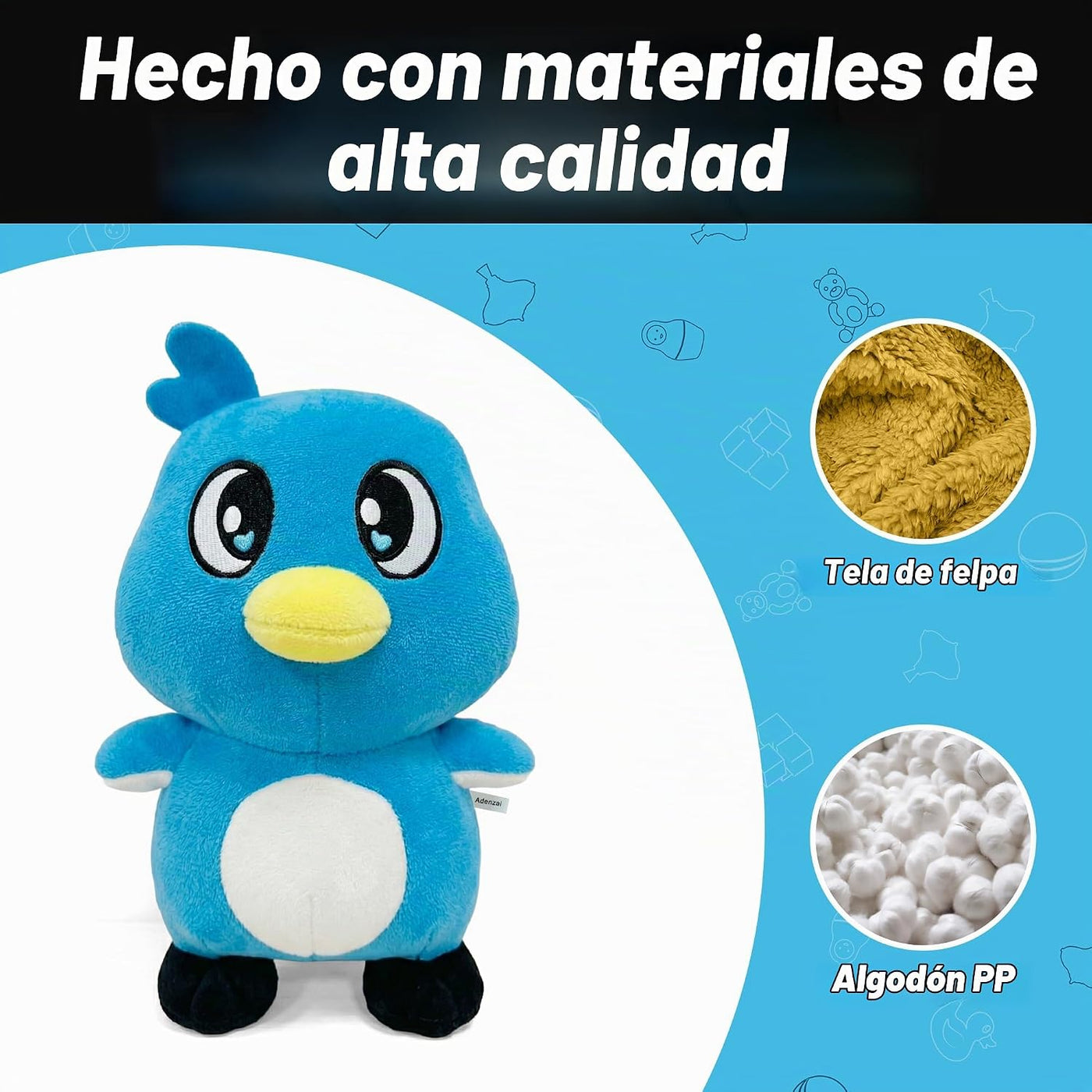 Adenzai Milo - Juguete de peluche suave y lindo, muñeco de personaj...