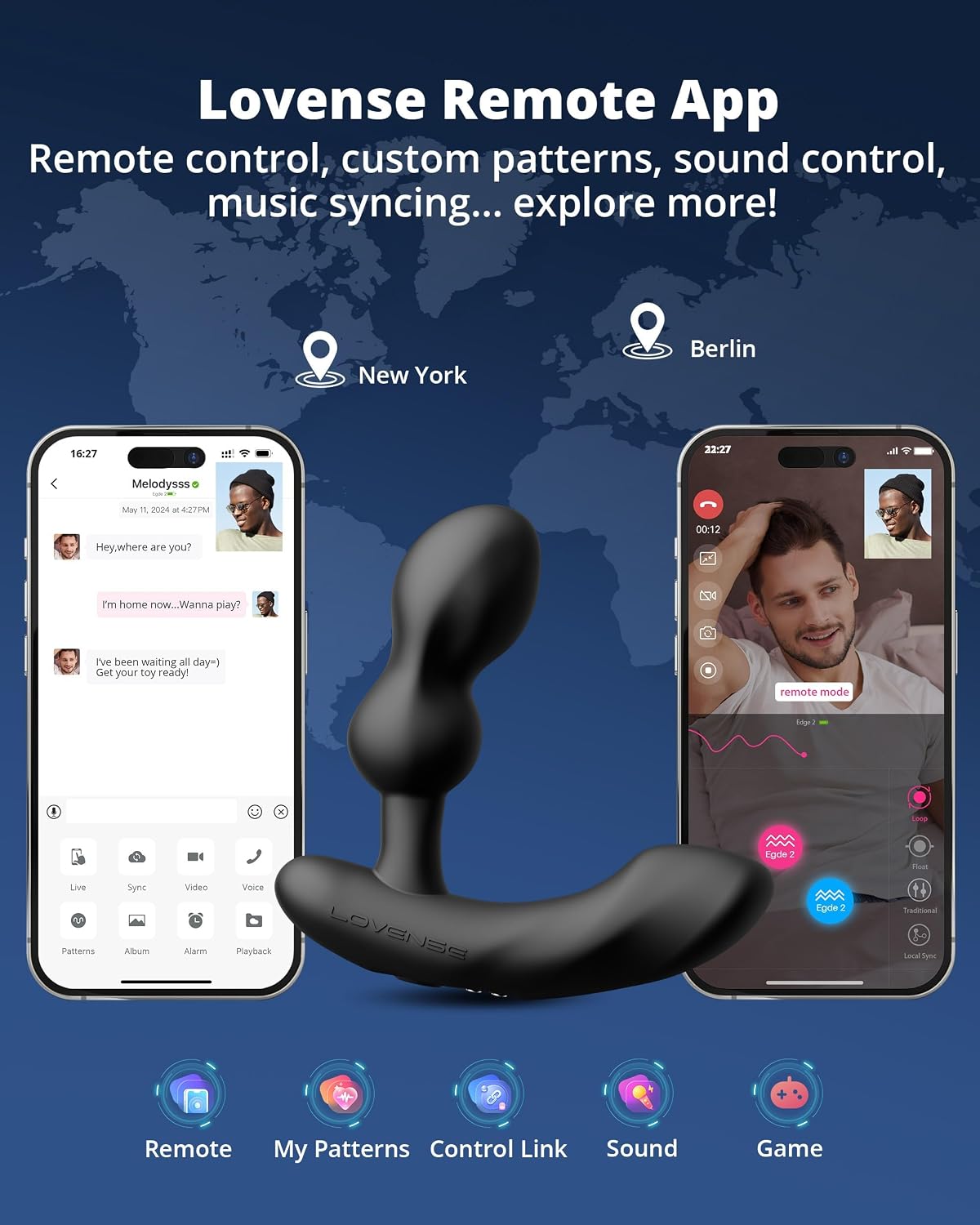 LOVENSE Edge 2 - Vibrador masajeador de próstata para hombres + spr...