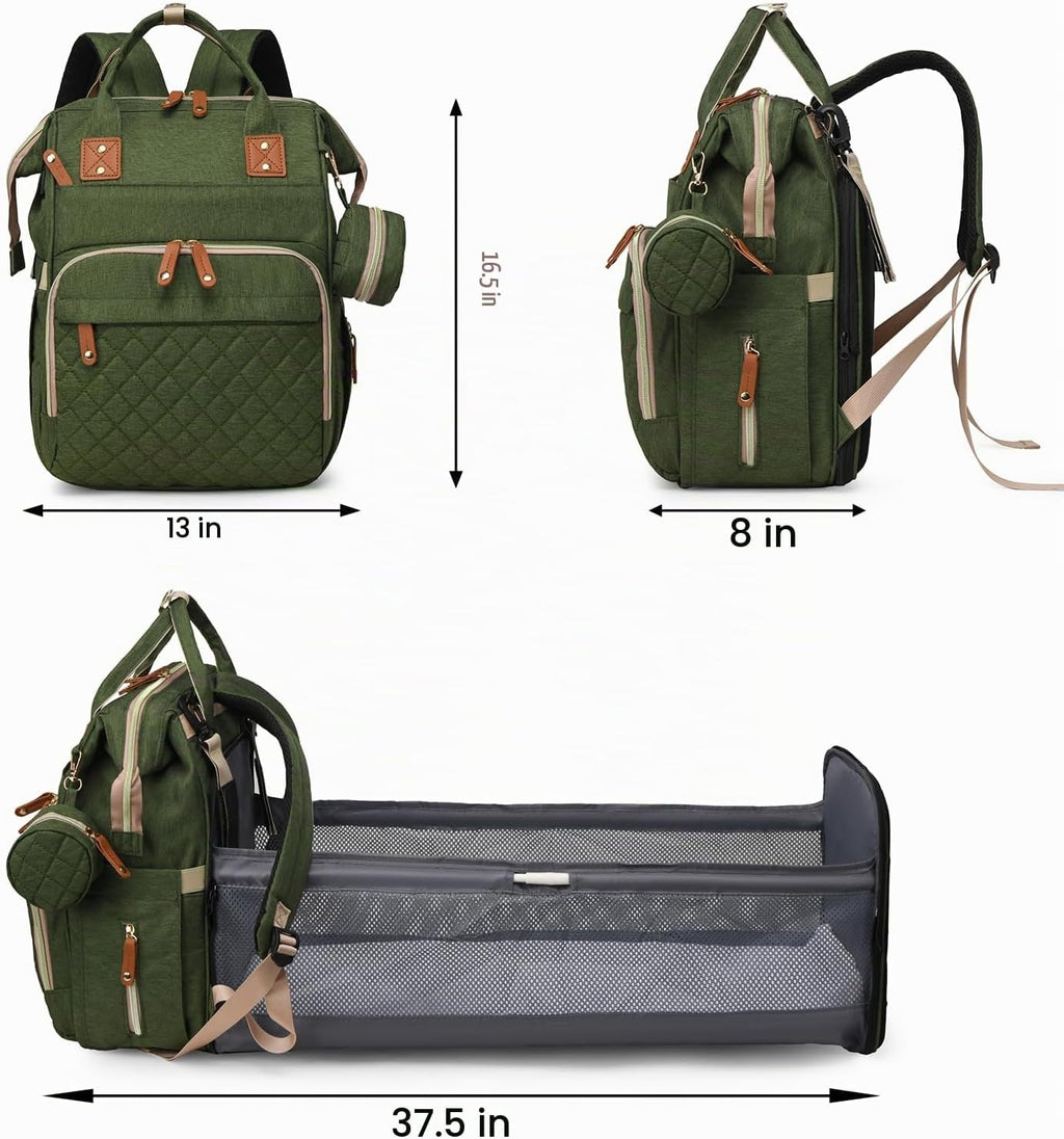 Lamroro Bolsa de pañales con cambiador, mochila de pañales 3 en 1 p...