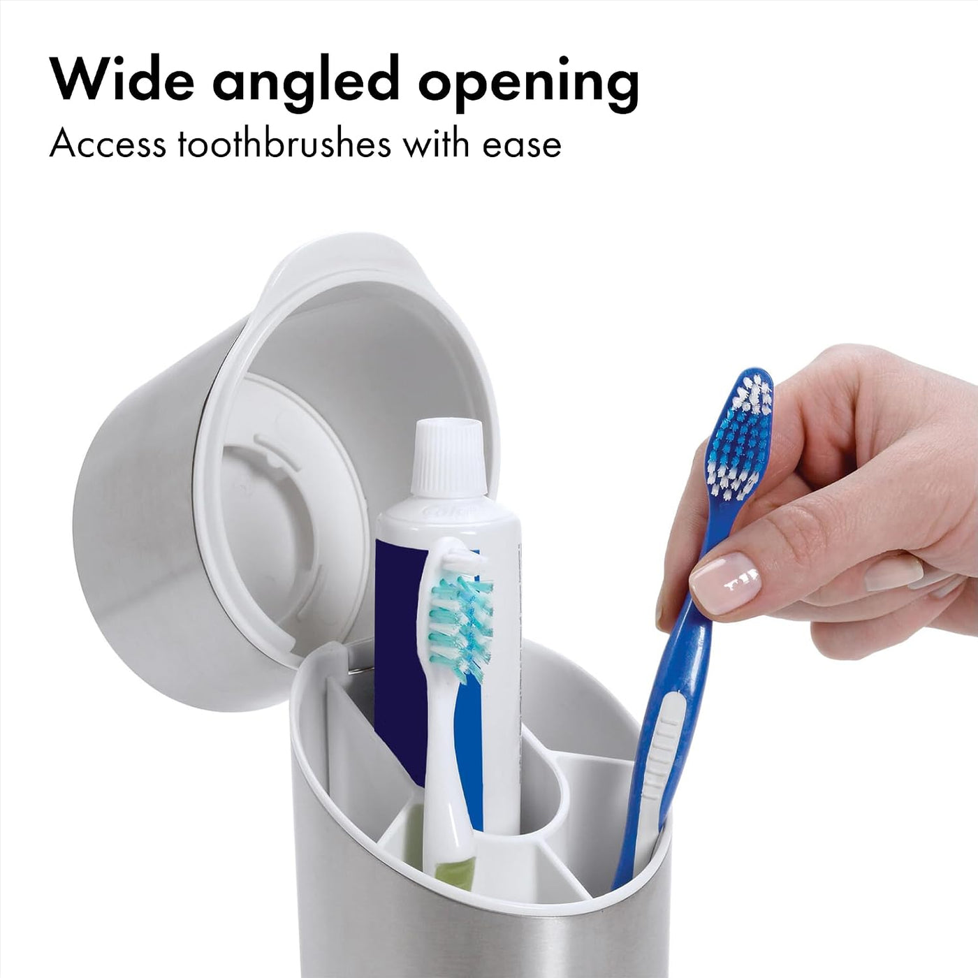 OXO Good Grips - Organizador de cepillos de dientes de acero inoxid...
