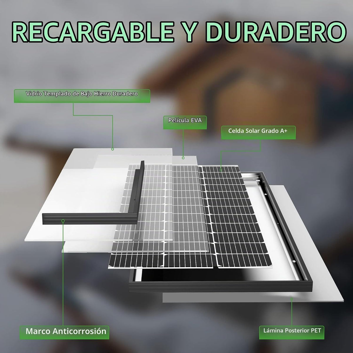JJN Panel solar de 100 W, paneles solares de 12 voltios de alta efi...