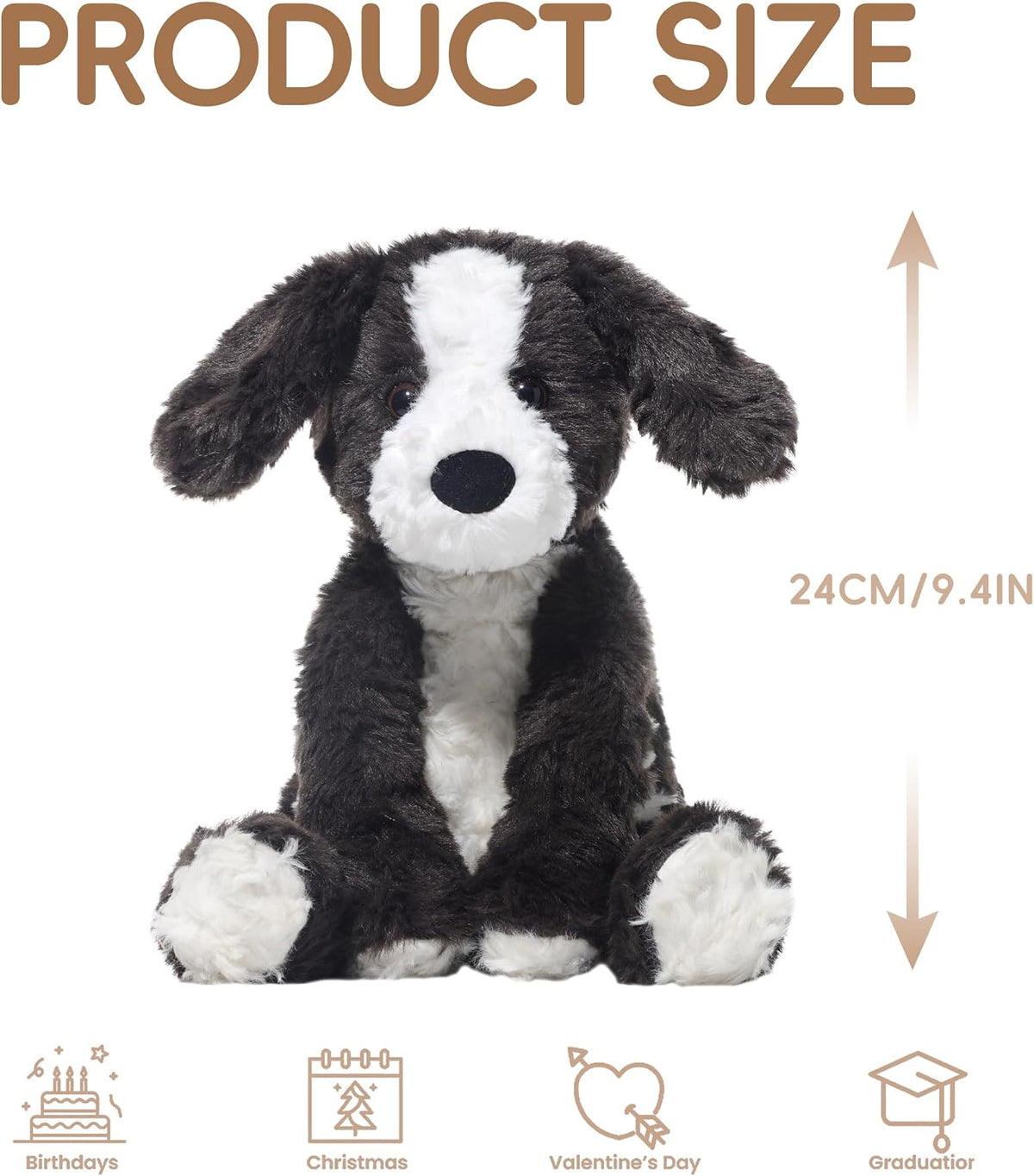 Niceween Animales de peluche Border Collie - Juguete de peluche de...