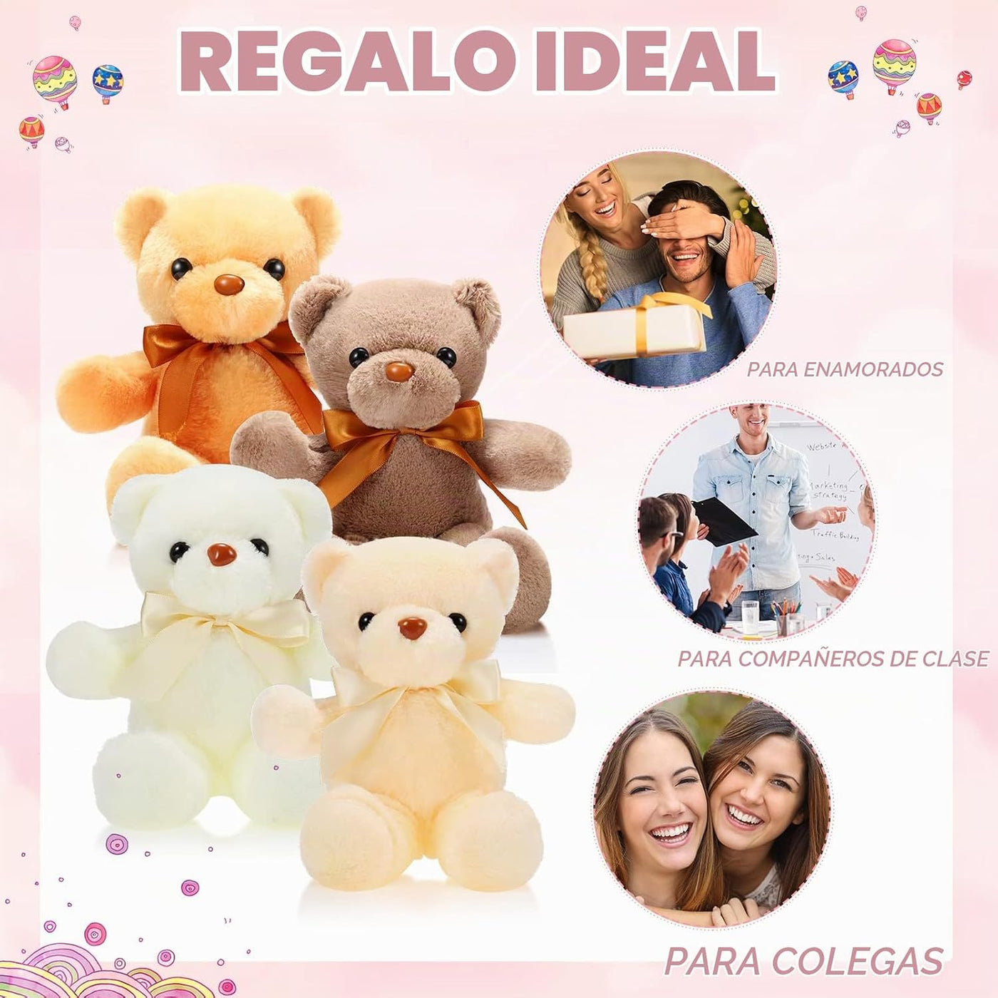 Paquete de 10 osos de peluche a granel, recuerdos de fiesta de osos...