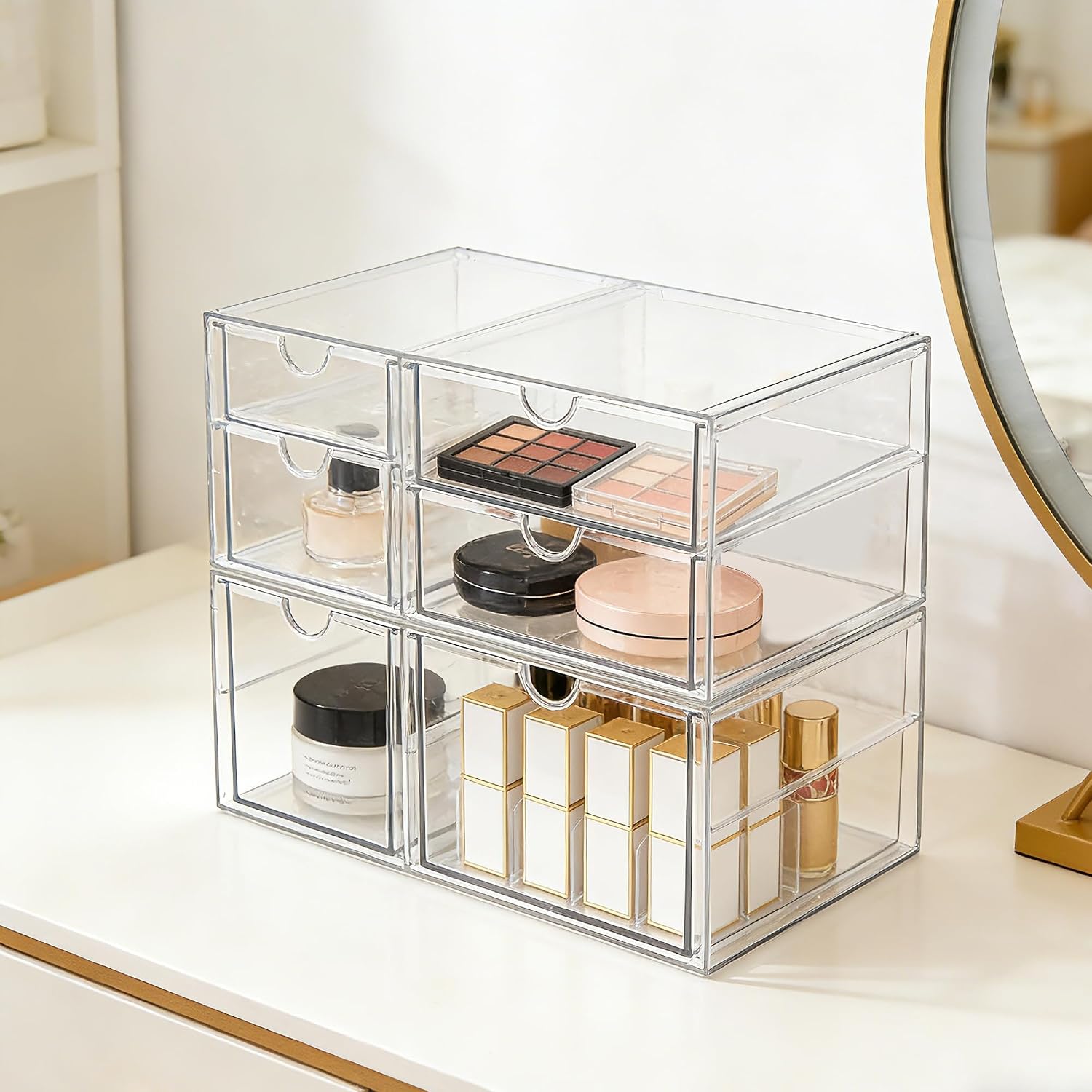 Prsildan Organizador de maquillaje acrílico, cajón de almacenamient...