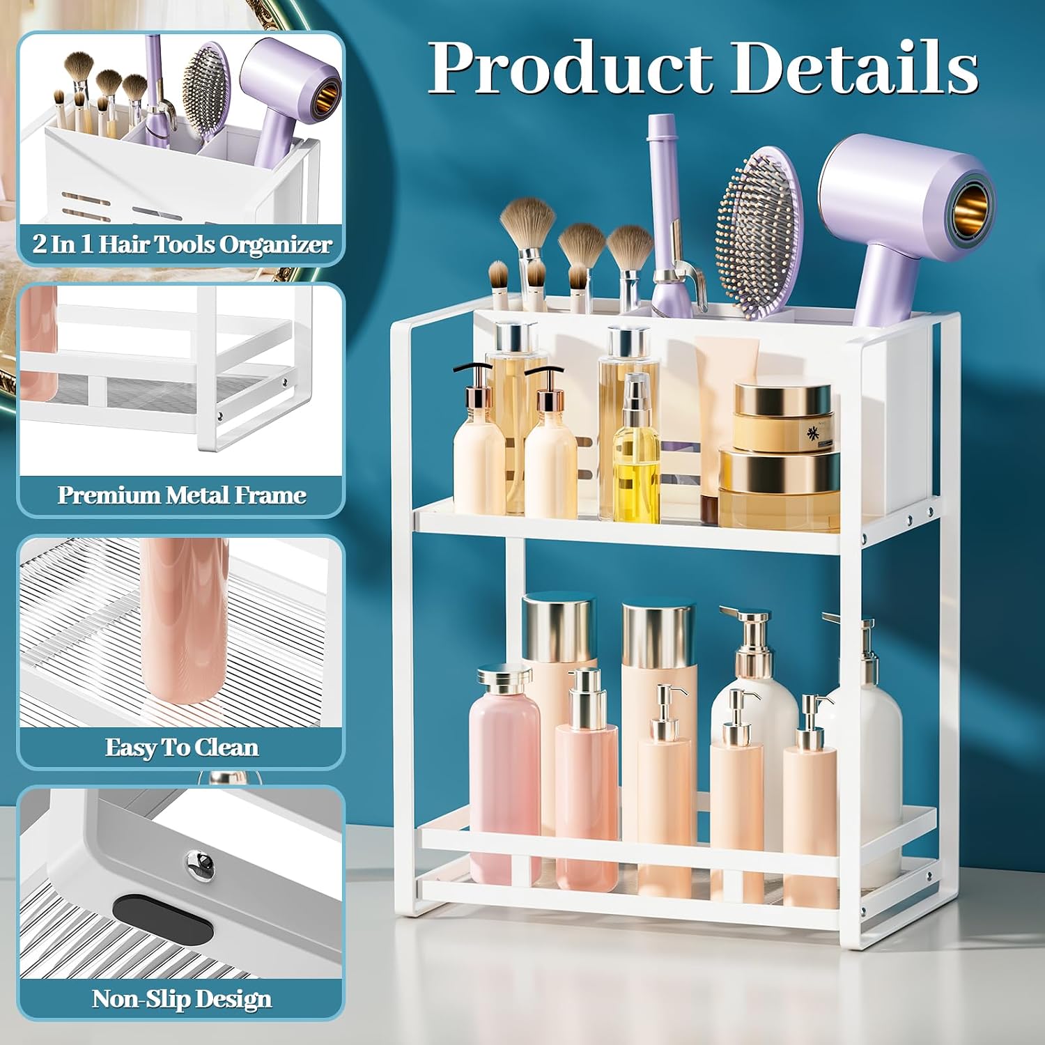 SanDream Organizador de herramientas para el cabello, encimera de b...