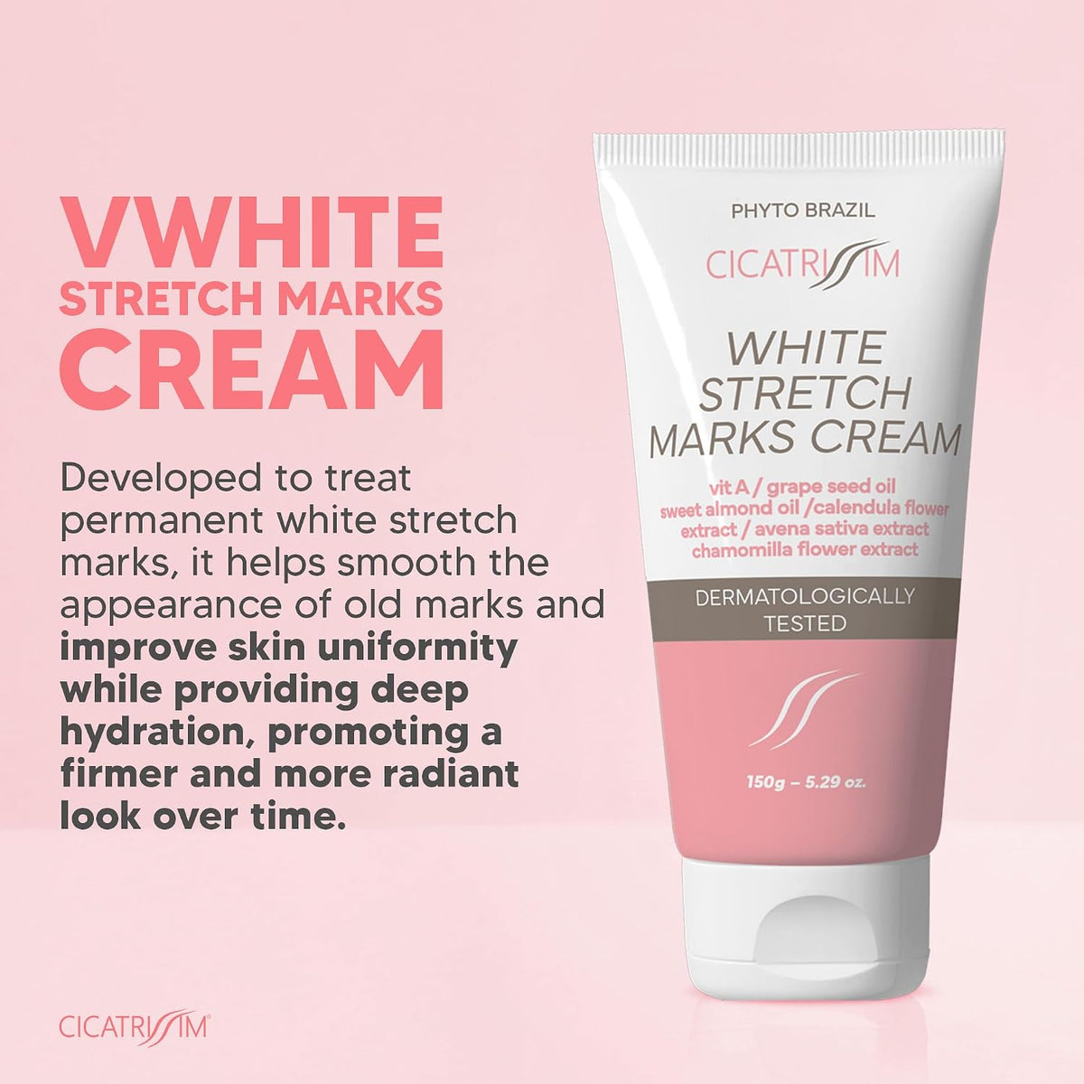 Crema de estrías dirigida Cicatrissim para estrías blancas, 5.3 onz...