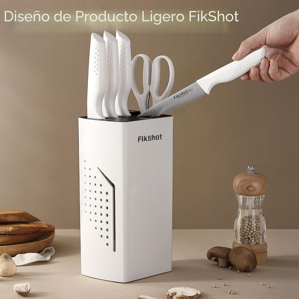 Juego de Cuchillos, FIKSHOT Juego de Cuchillos de Cocina de 6 Pieza...
