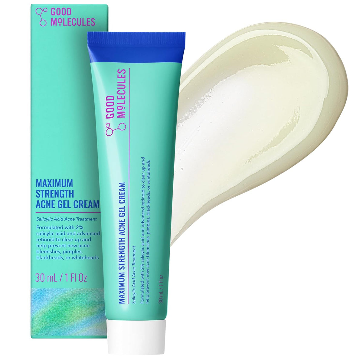 Good Molecules Crema de gel para acné de máxima fuerza con ácido sa...