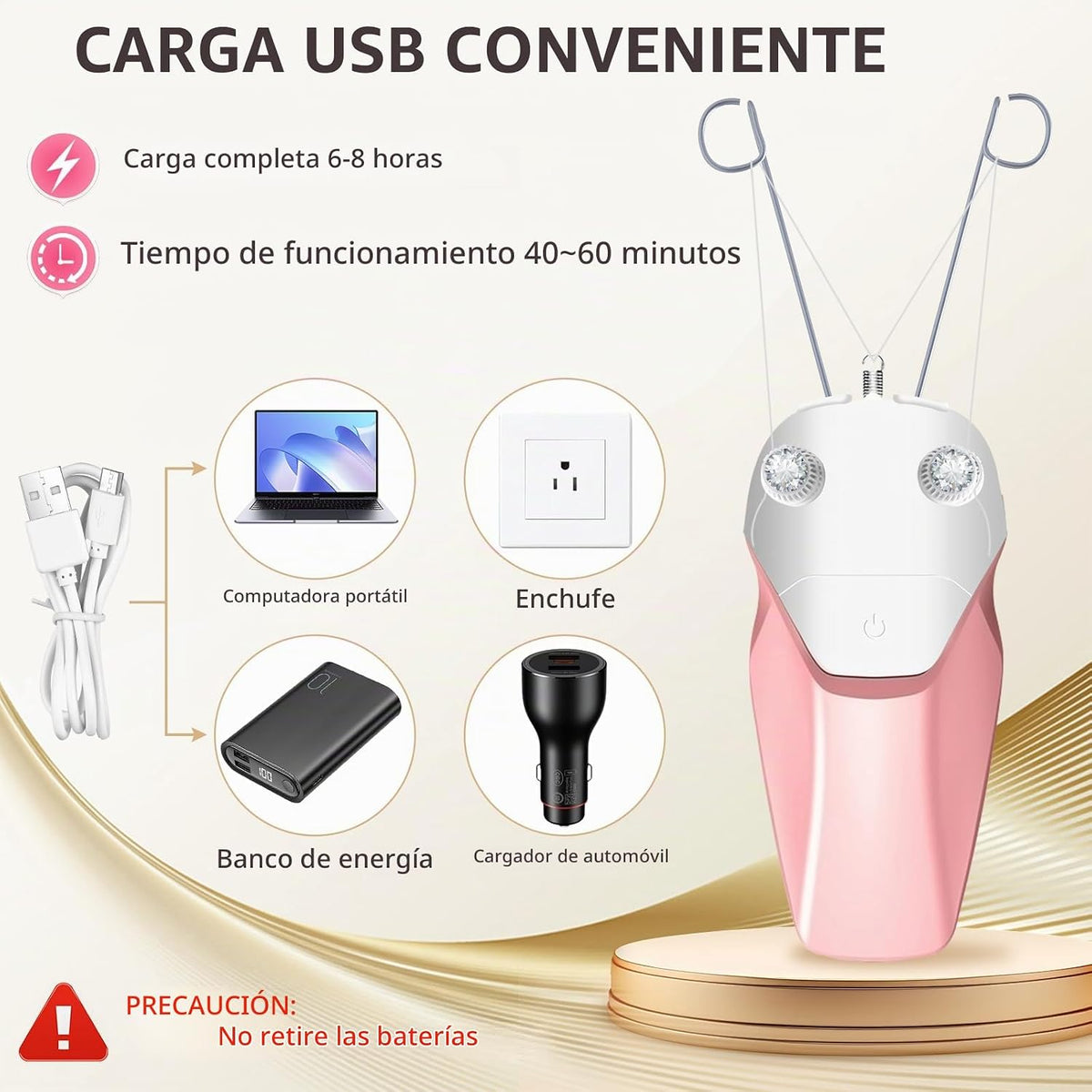 WAYCOM Depilación facial para mujeres, dispositivo de depilación el...