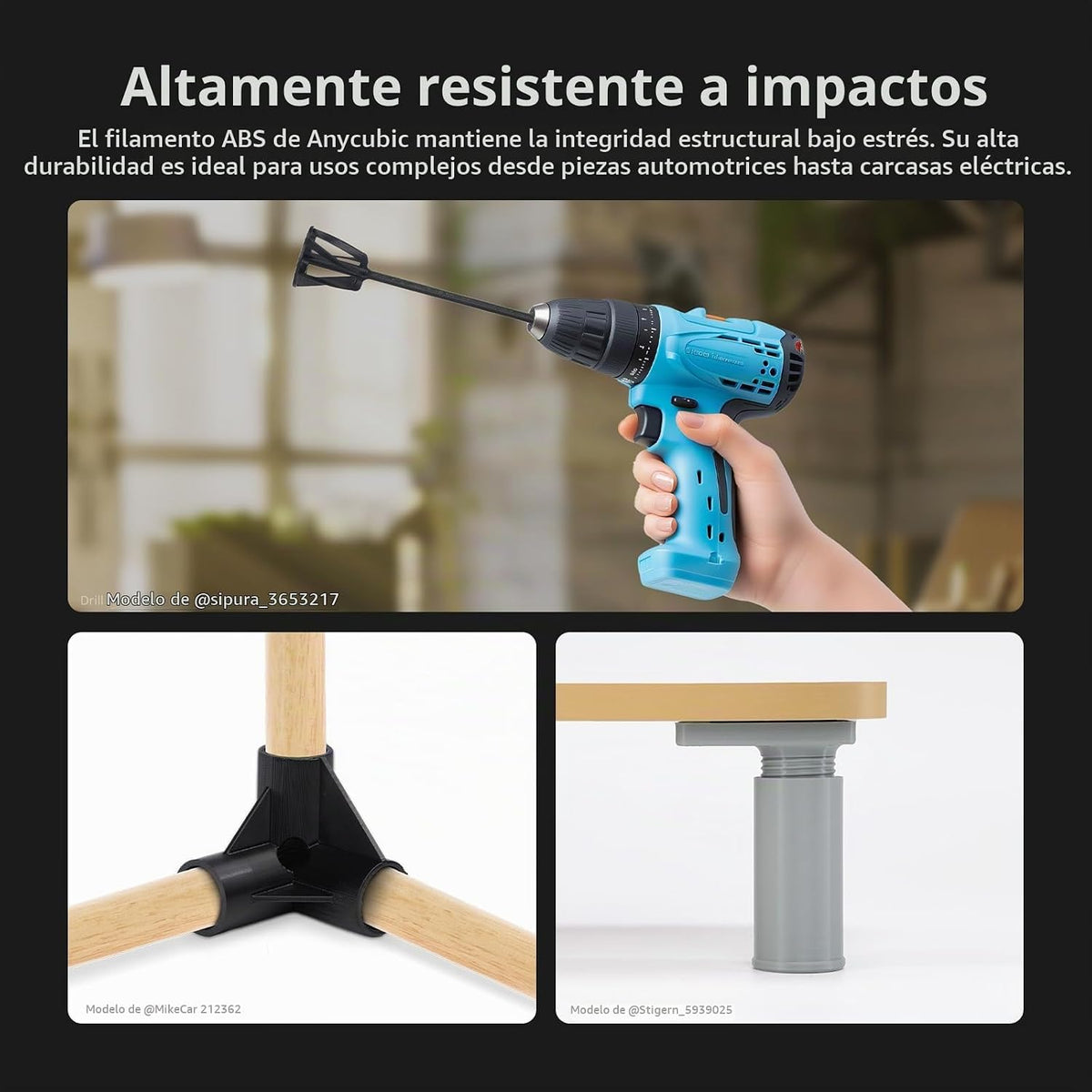 ANYCUBIC Filamento ABS de 0.07 in, carrete de 2.2 libras, gris | Fi...