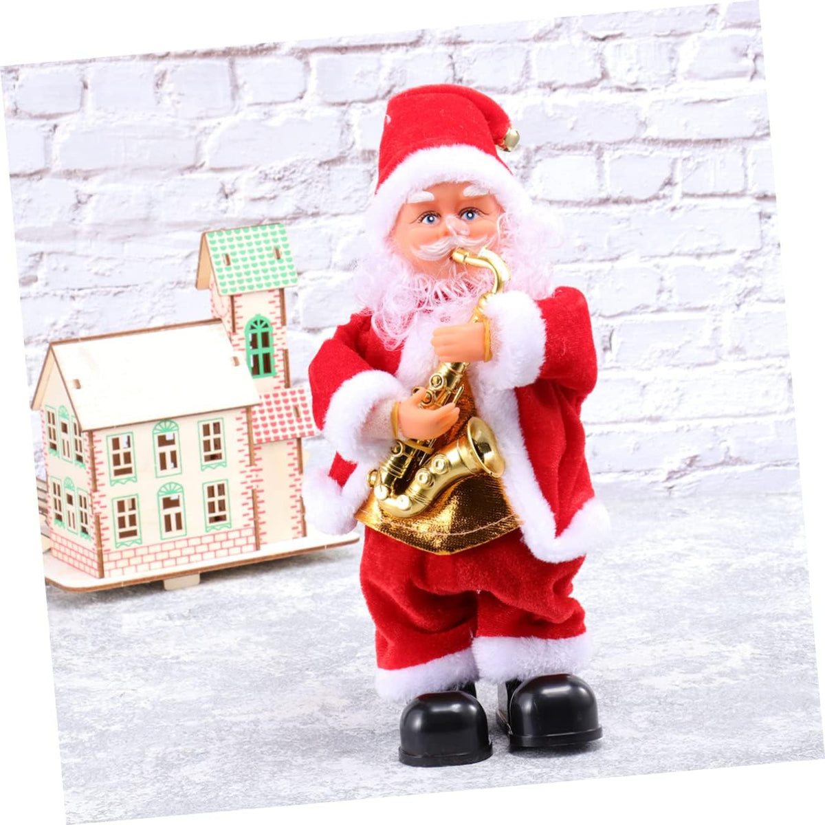 ORFOFE Muñeco de Papá Noel bailando que canta, funciona con pilas,...