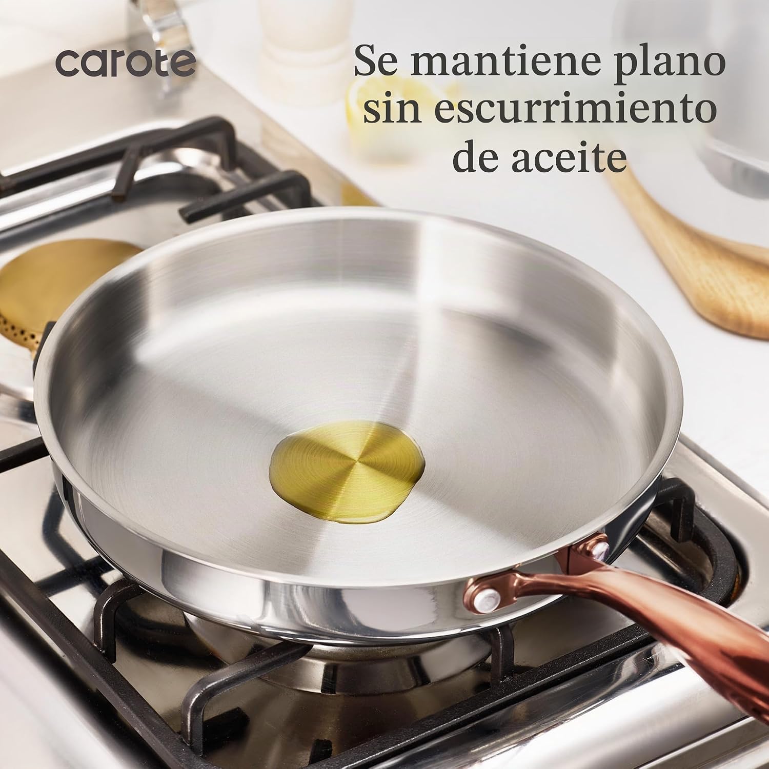 CAROTE Juego de utensilios de cocina de acero inoxidable de tres ca...