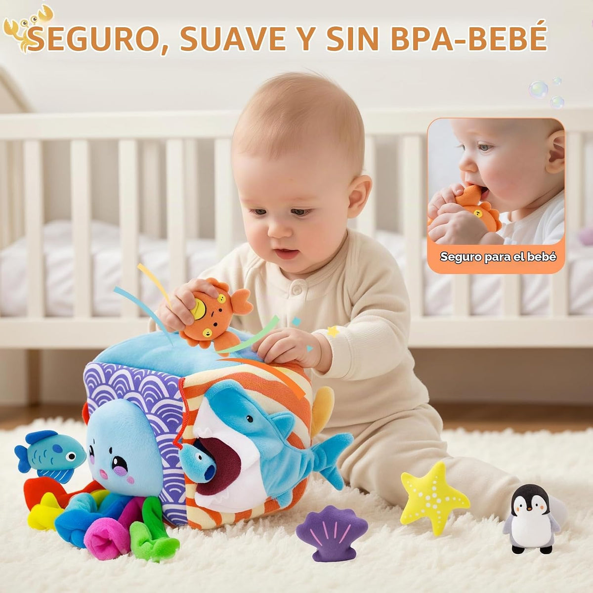 SAIMAND Juguetes para bebés de 6 a 12 meses \u2013 Caja suave miste...