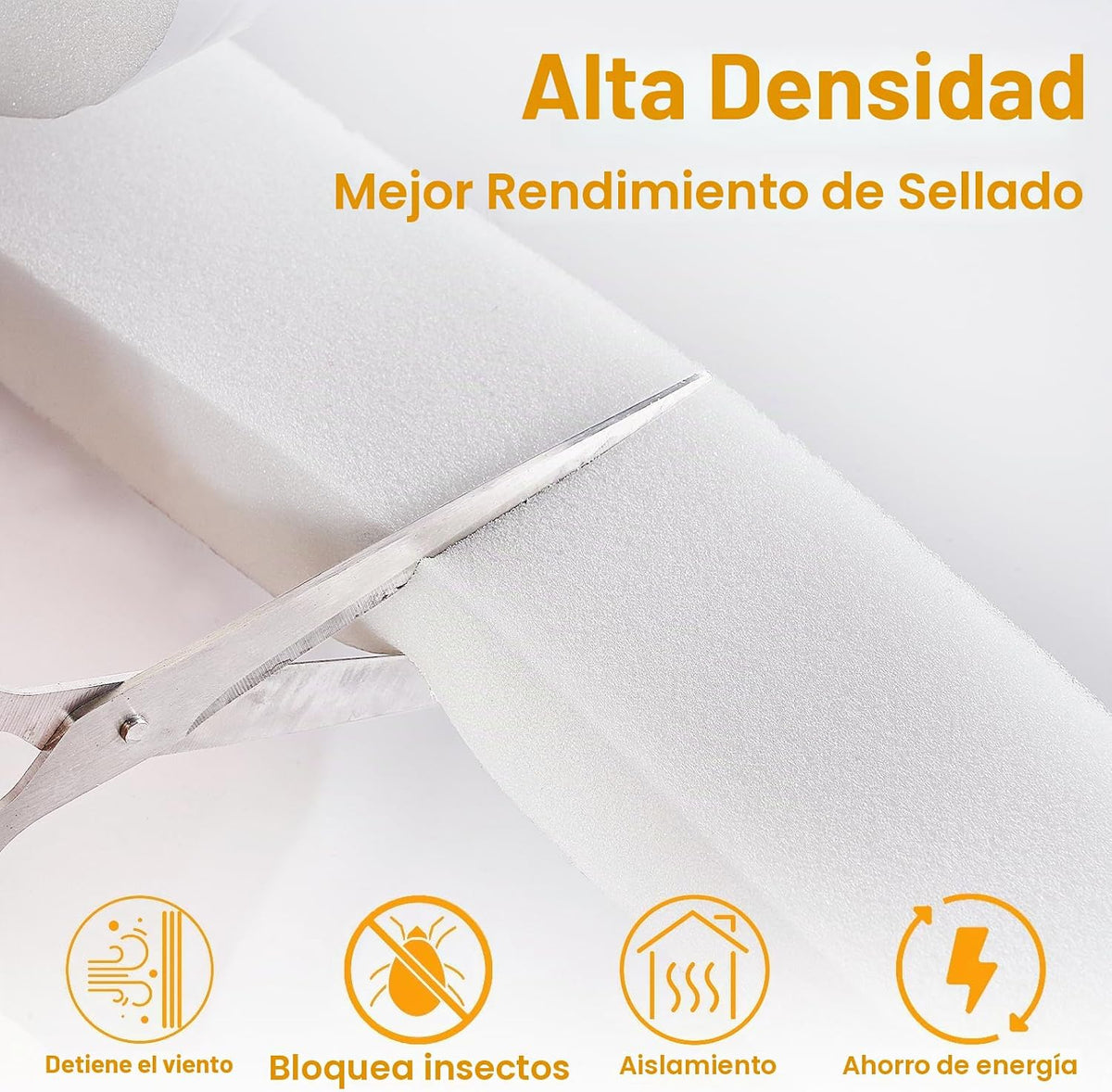 Cinta de espuma de alta densidad para sello de ventana de aire acon...