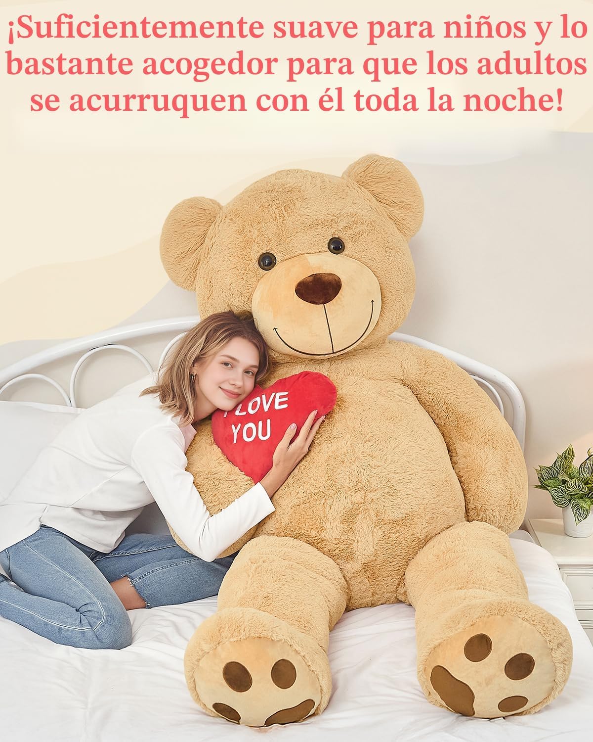 Tezituor - Oso de peluche gigante de 6 pies con corazón "I Love...