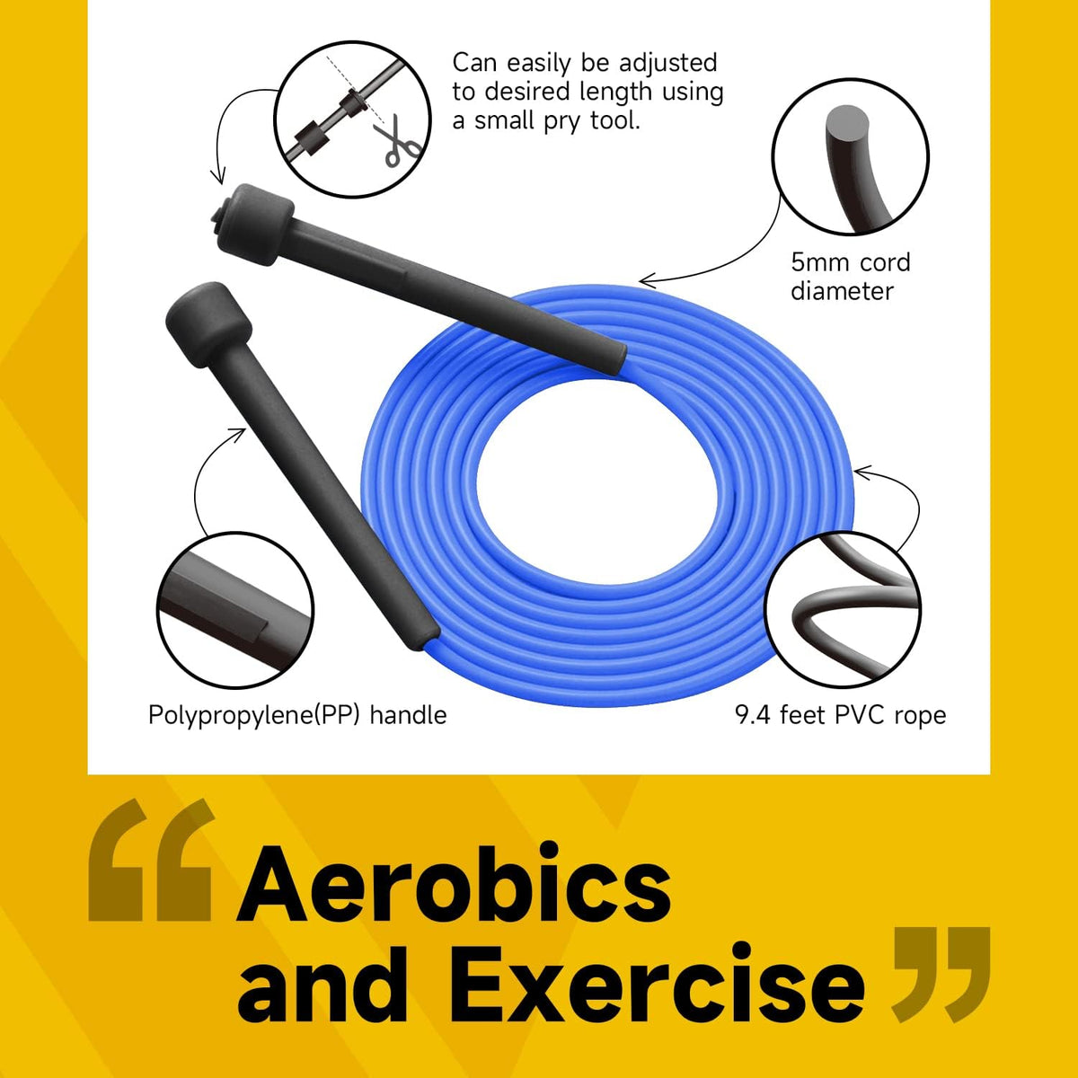 AIO EYEUY Paquete de 10 cuerdas de saltar ajustables para fitness y...