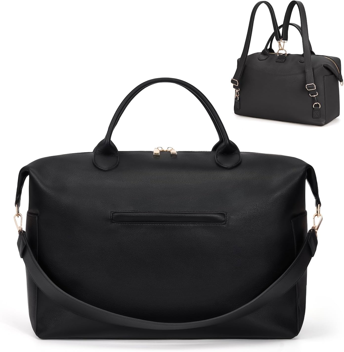 Bolsa de pañales convertible de cuero vegano para pañales, mochila...