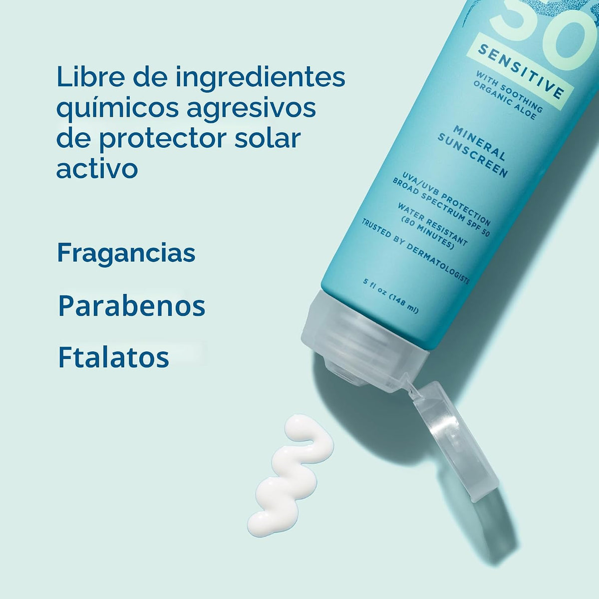 Protector solar mineral BLUE LIZARD, SPF 50+, tubo, óxido de zinc |...
