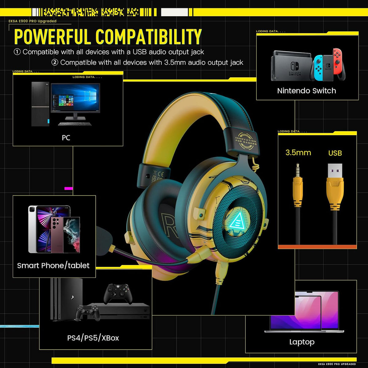 EKSA Auriculares USB para juegos para PC - Auriculares para computa...