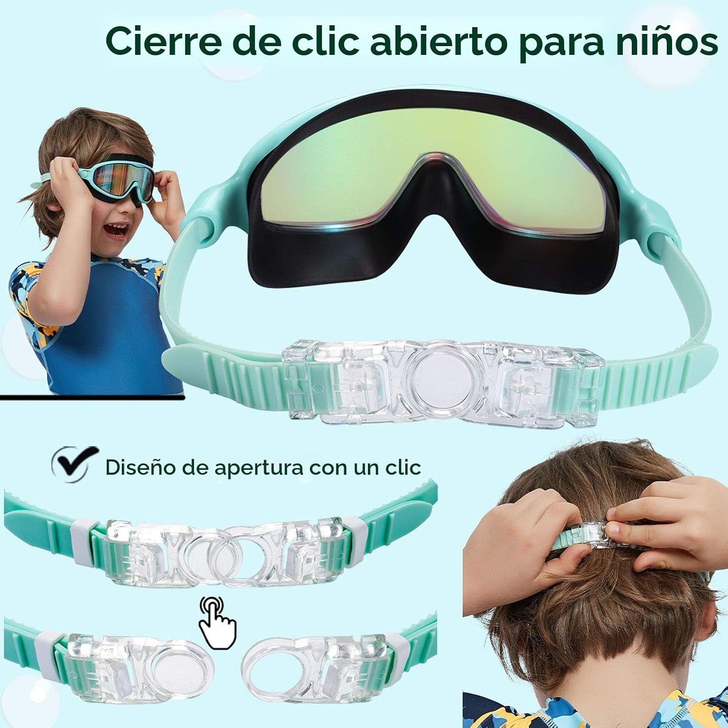 Seago Paquete de 2 gafas de natación antivaho anti-UV de visión amp...