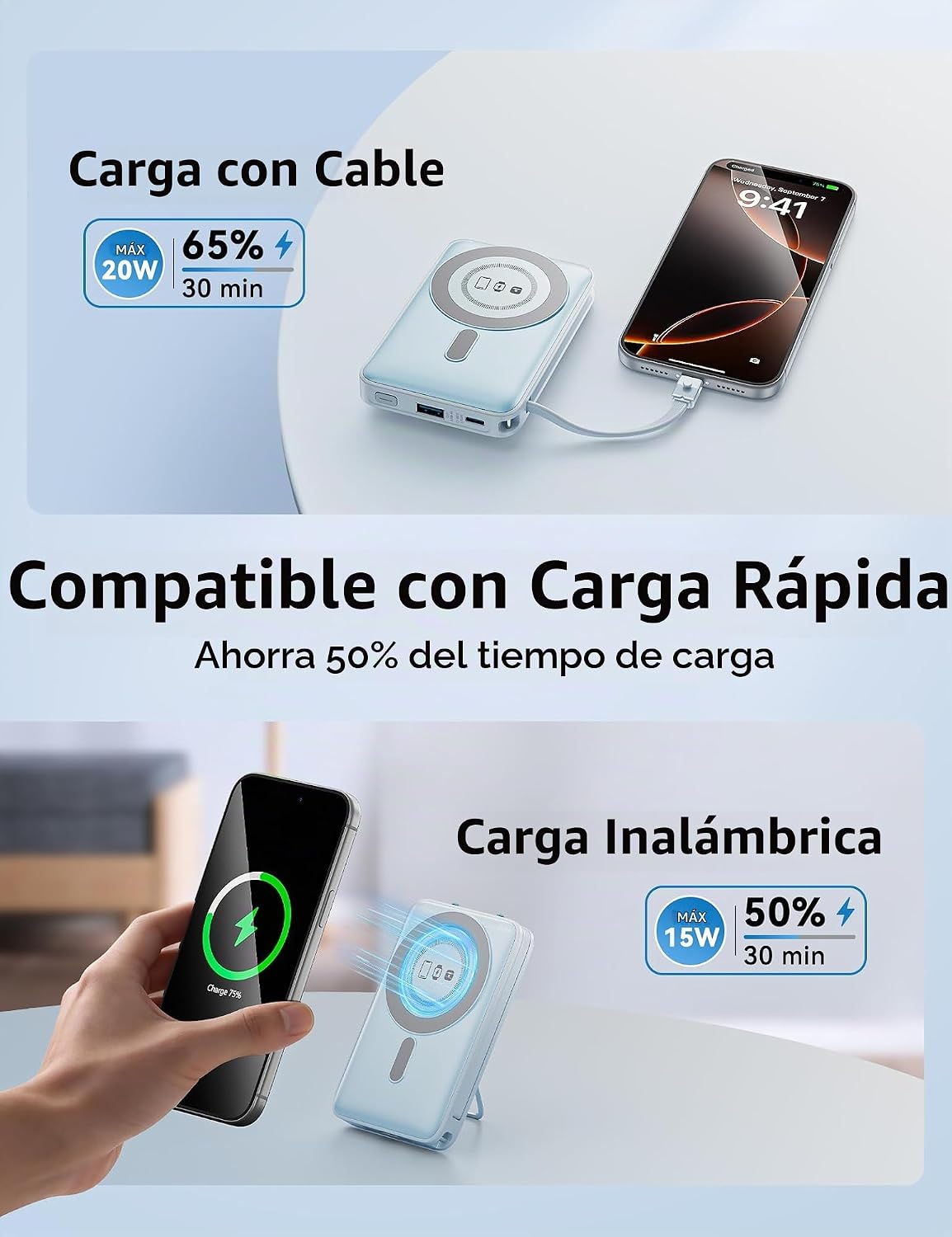 para cargador portátil Magsafe 10000mAh 20W carga rápida banco de e...