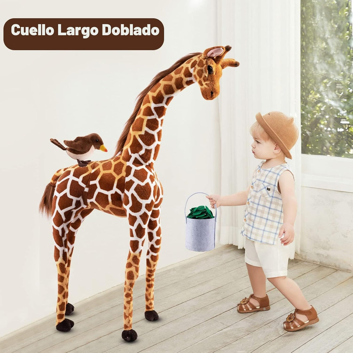 BRINJOY Juego de Jirafa de Peluche Gigante, Juguete de Peluche de J...