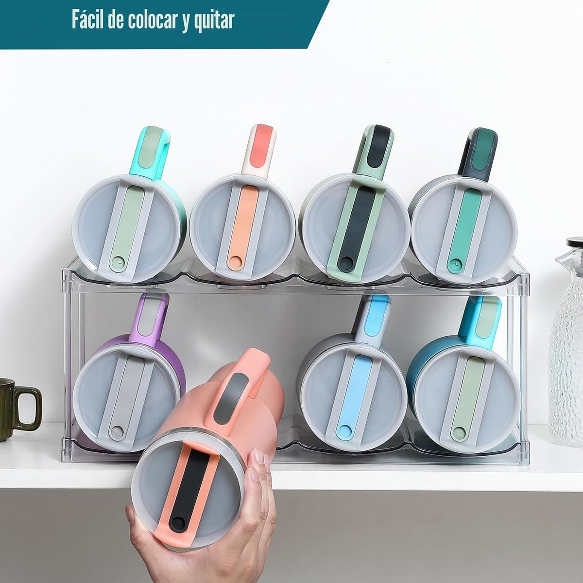 Organizador de botellas de agua prémium para Stanley de 40 onzas y...