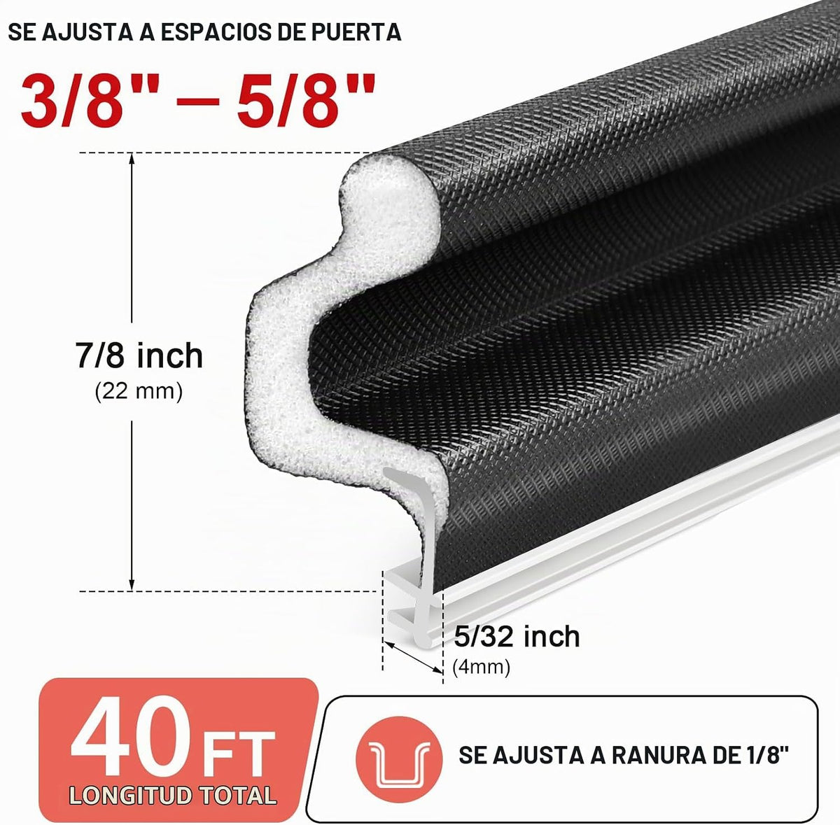 Litaibai Burletes de Gran Tamaño para Puertas para Espacios Más Gra...