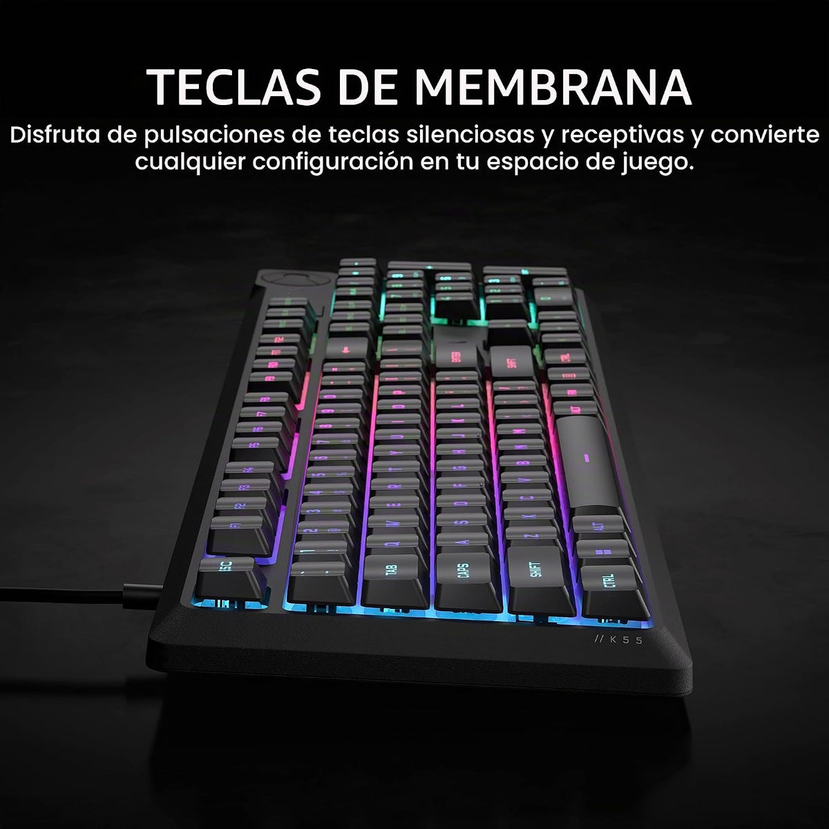 Corsair K55 CORE RGB Teclado de membrana para juegos con cable \u20...