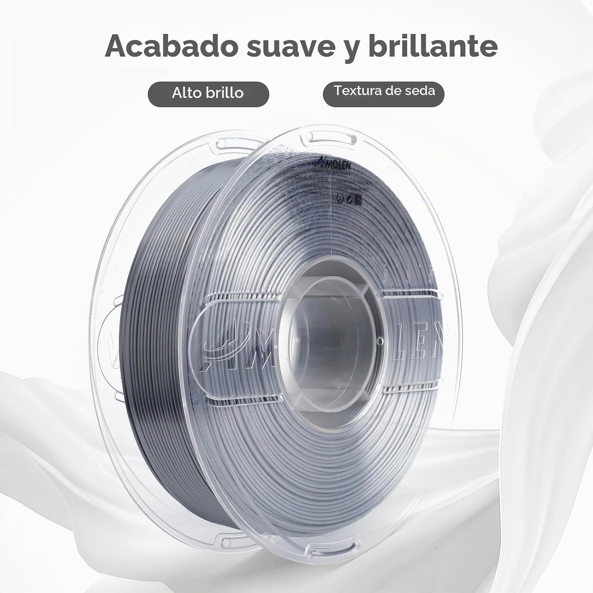 AMOLEN Filamento de ácido poliláctico acabado seda brillante de 0.0...