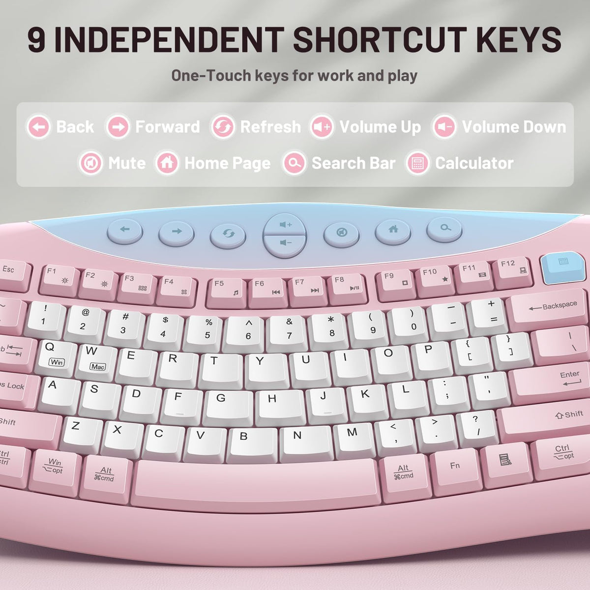 Combo de teclado y mouse inalámbricos, teclado silencioso ergonómic...