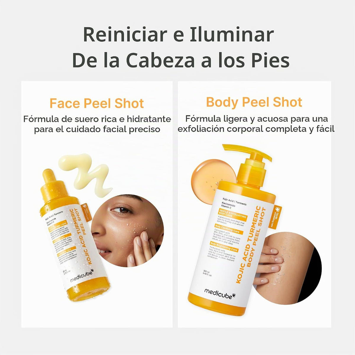 medicube - Disparo corporal con ácido kójico, cúrcuma, abrillantado...