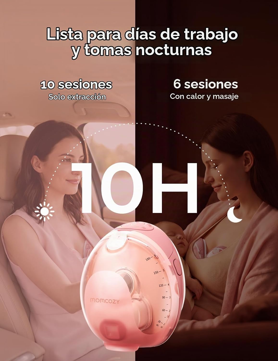 Momcozy Wellness 1 - Extractor de leche portátil, bomba de masaje c...