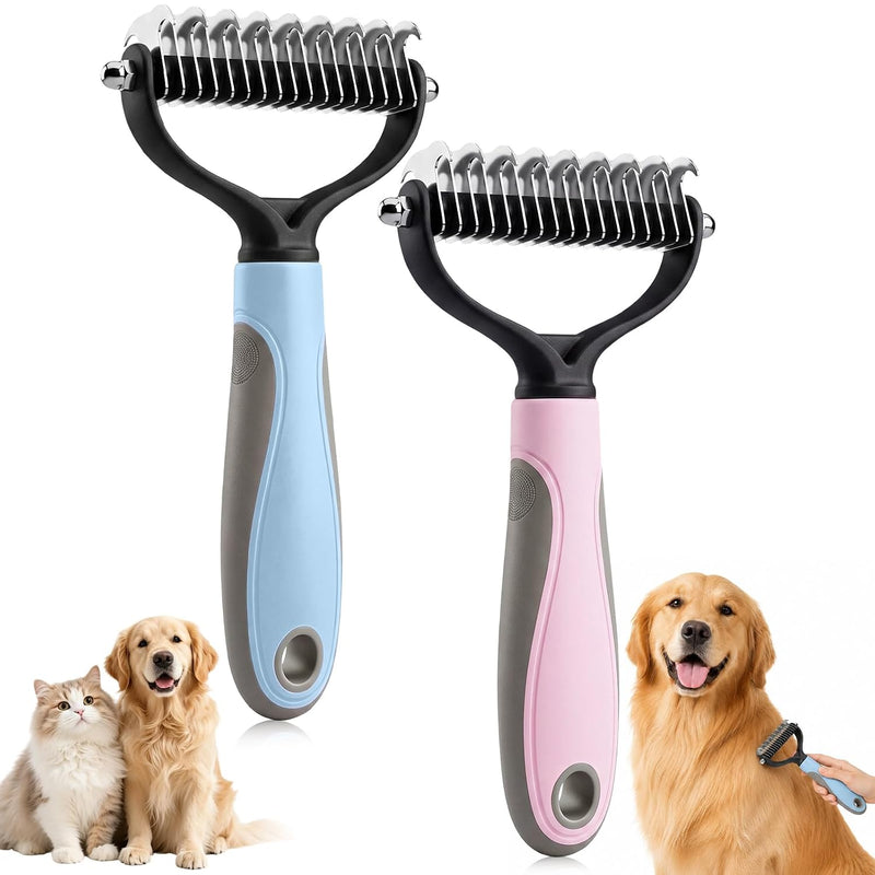 Mascotas para perros y gatos, cepillo de aseo de mascotas de doble...