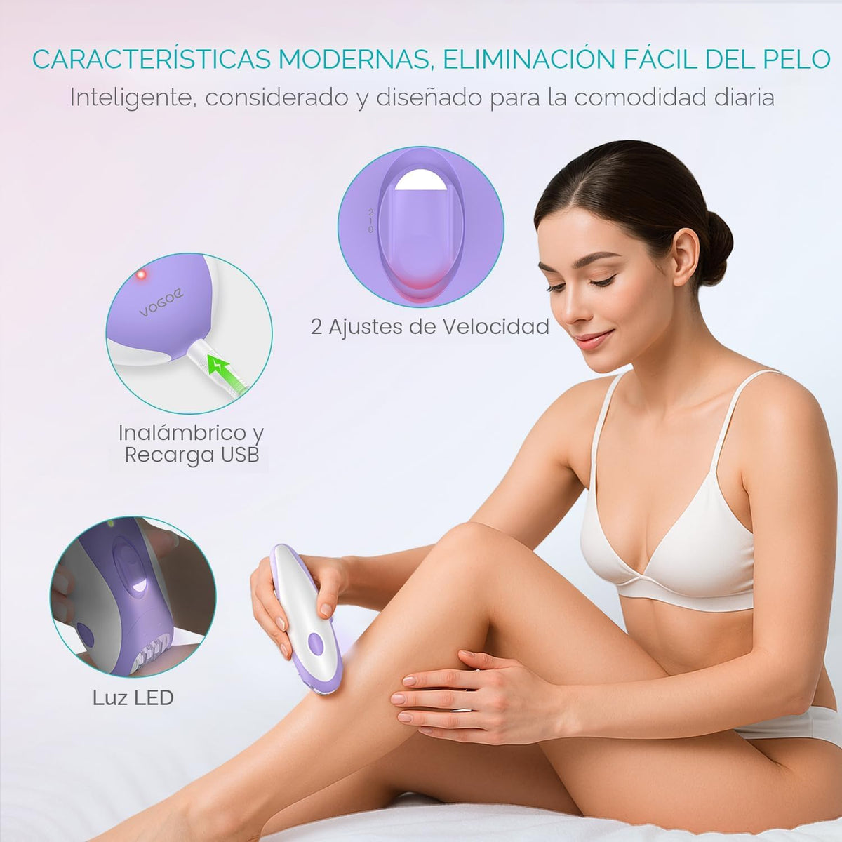 VOGOE Depiladora para las mujeres-depiladoras inalámbricas Depilaci...