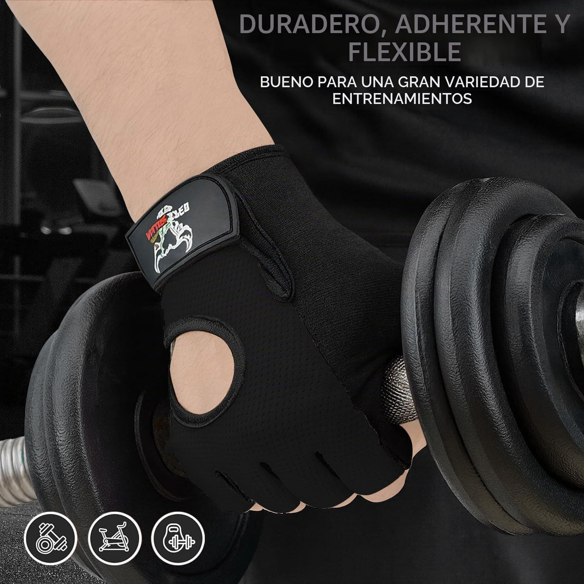 BEAST RAGE Guantes sin dedos para levantamiento de pesas con acolch...