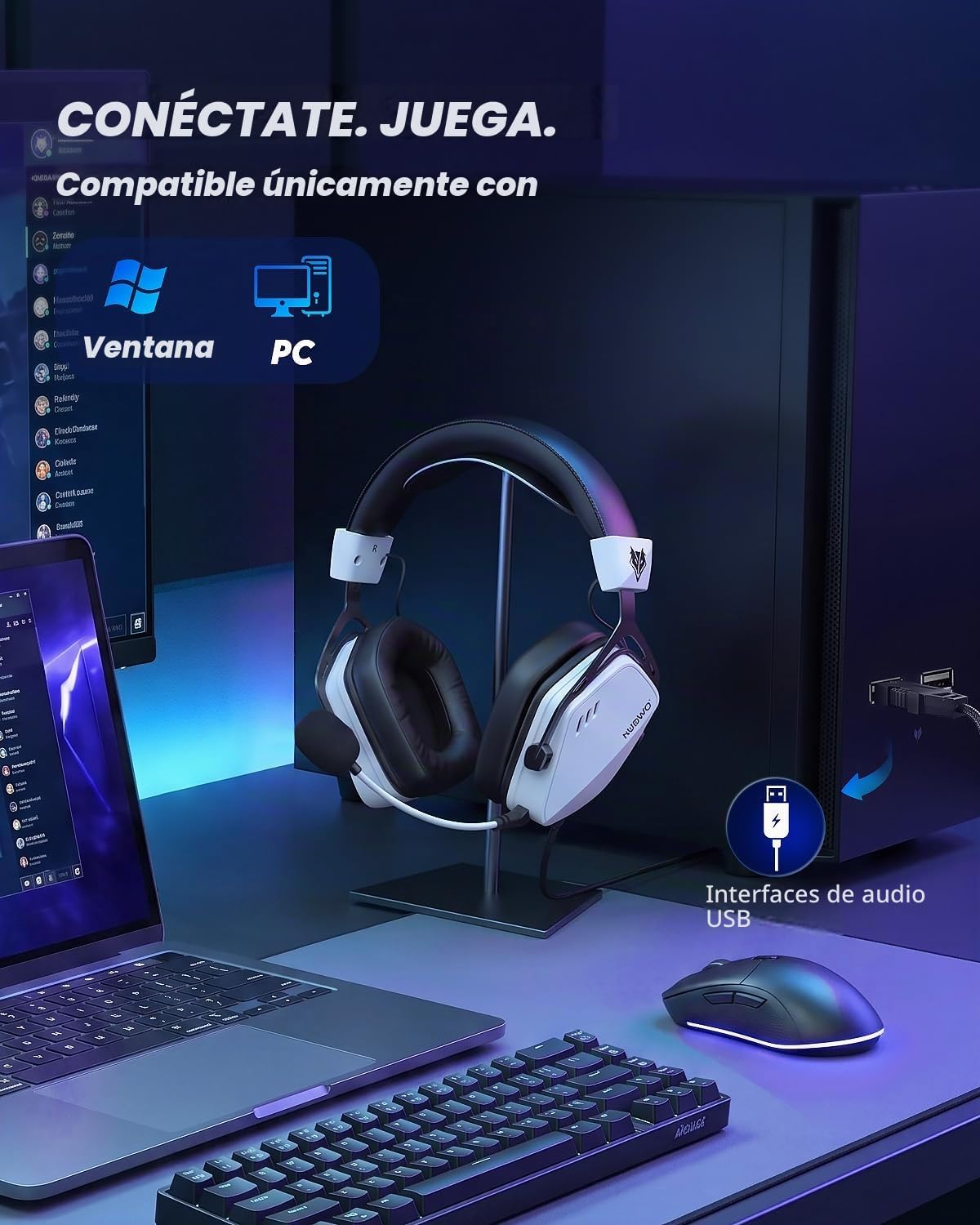 NUBWO HG03 Auriculares con cable para juegos para PC, micrófono con...