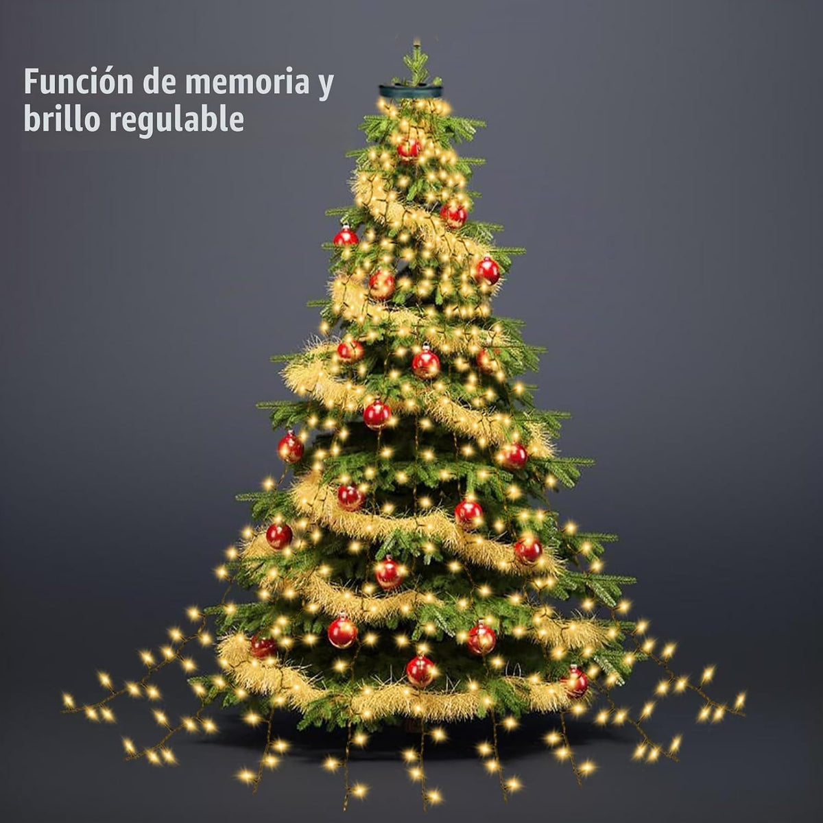 Janplay Guirnalda de luces para árbol de Navidad, 400 LED, 16 línea...