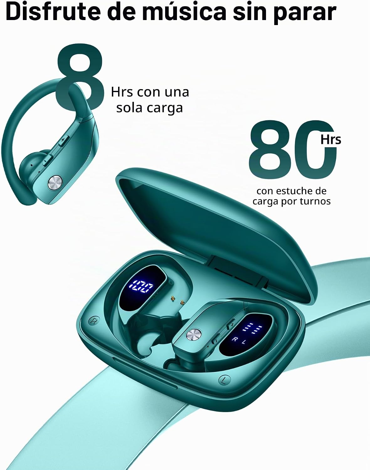 Auriculares inalámbricos Bluetooth con ganchos para las orejas con...